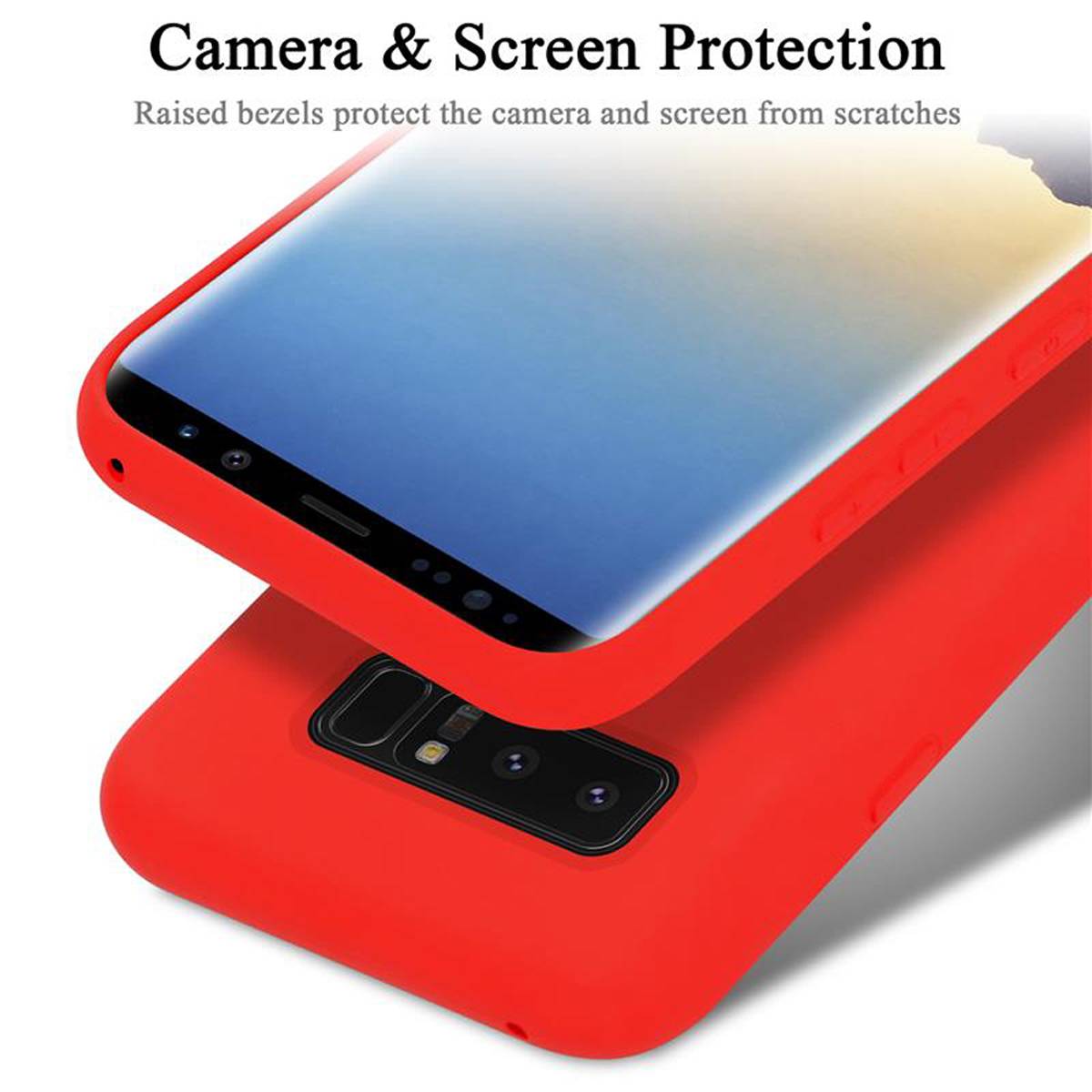 Cadorabo Schutzhülle für Samsung Galaxy NOTE 8 Hülle in Rot Handyhülle Case Cover TPU Etui