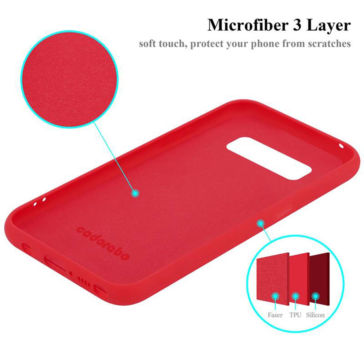 Cadorabo Schutzhülle für Samsung Galaxy NOTE 8 Hülle in Rot Handyhülle Case Cover TPU Etui