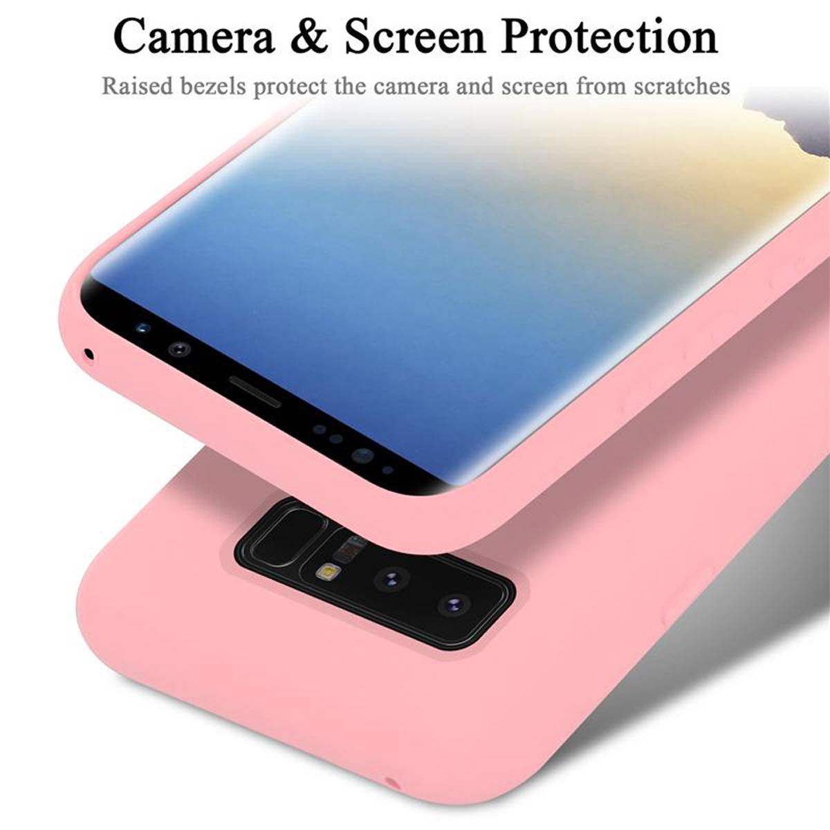 Cadorabo Schutzhülle für Samsung Galaxy NOTE 8 Hülle in Rosa Handyhülle Case Cover TPU Etui