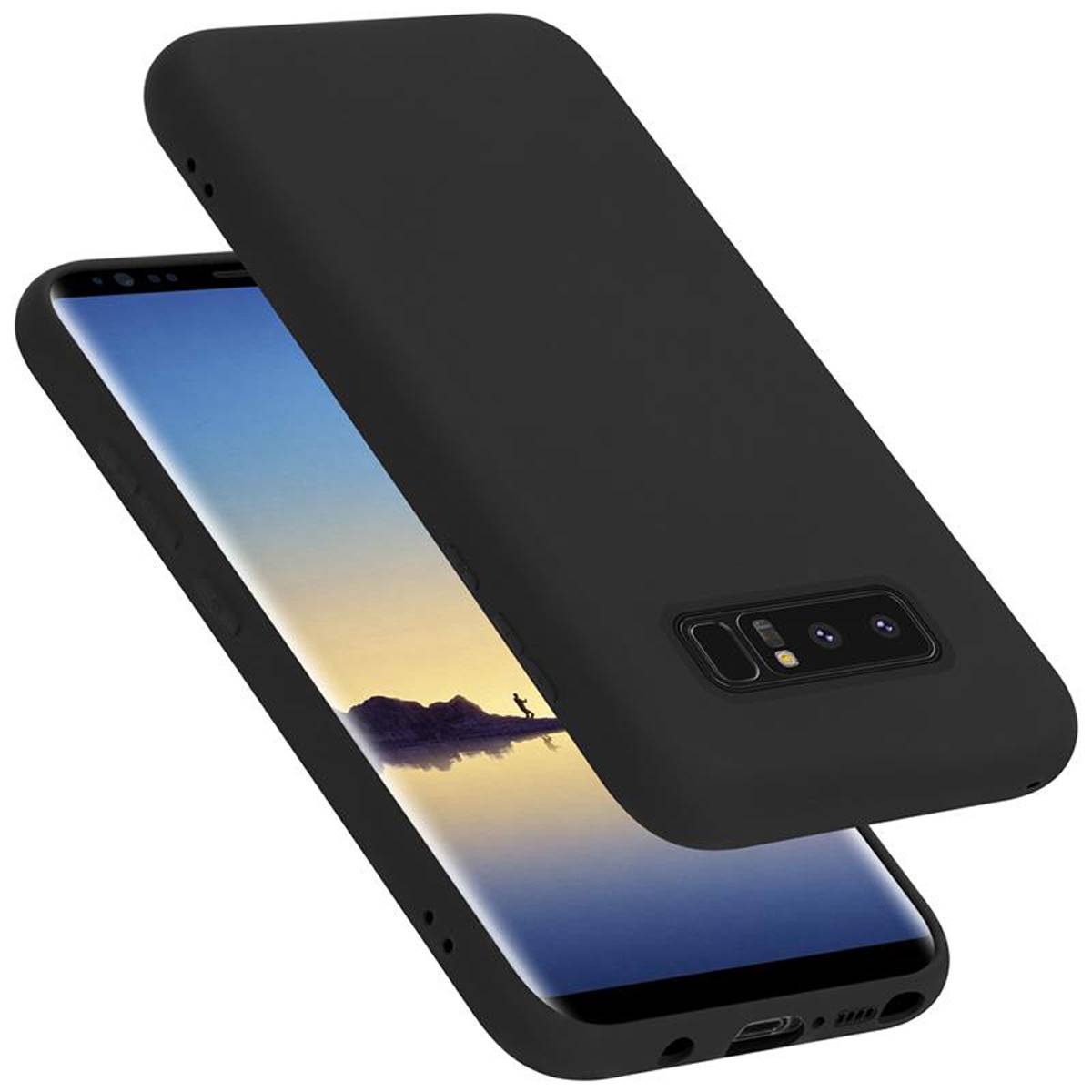 Cadorabo Schutzhülle für Samsung Galaxy NOTE 8 Hülle in Schwarz Handyhülle Case Cover TPU Etui