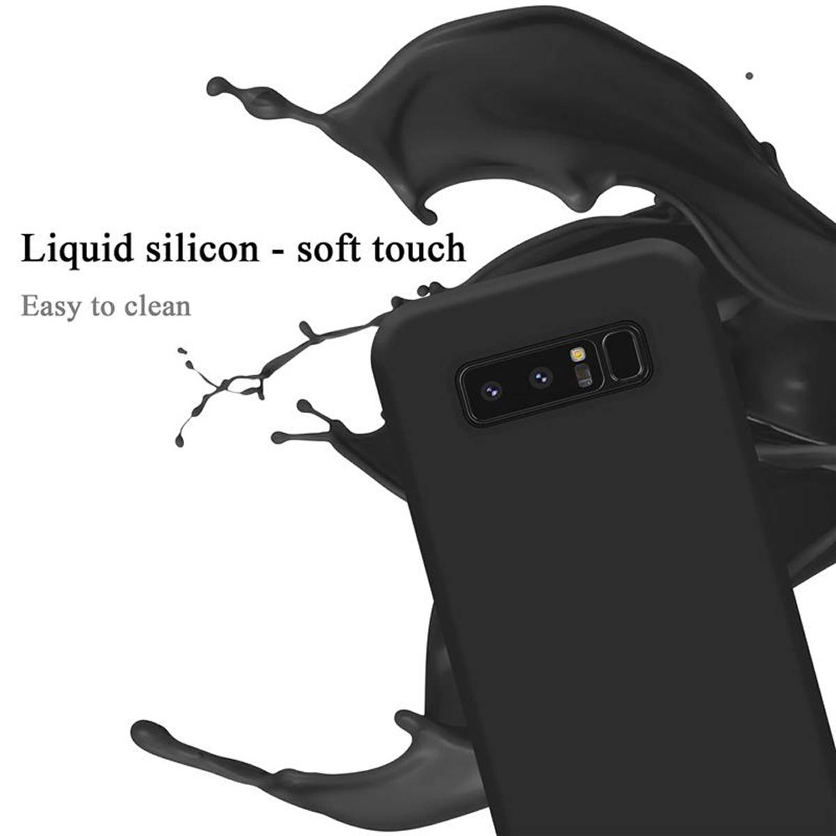 Cadorabo Schutzhülle für Samsung Galaxy NOTE 8 Hülle in Schwarz Handyhülle Case Cover TPU Etui