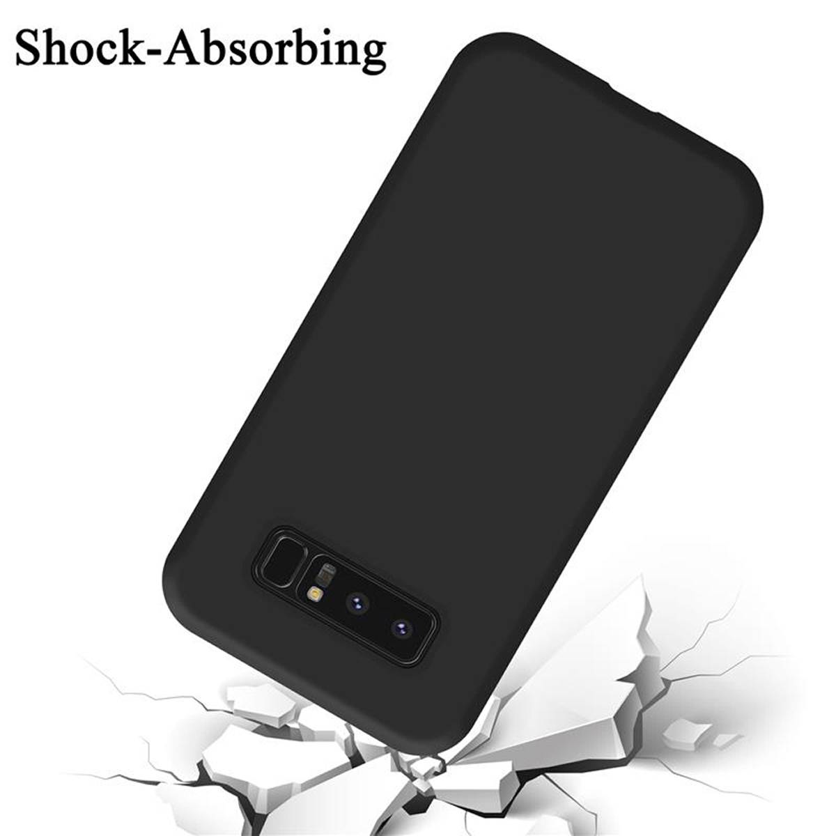 Cadorabo Schutzhülle für Samsung Galaxy NOTE 8 Hülle in Schwarz Handyhülle Case Cover TPU Etui