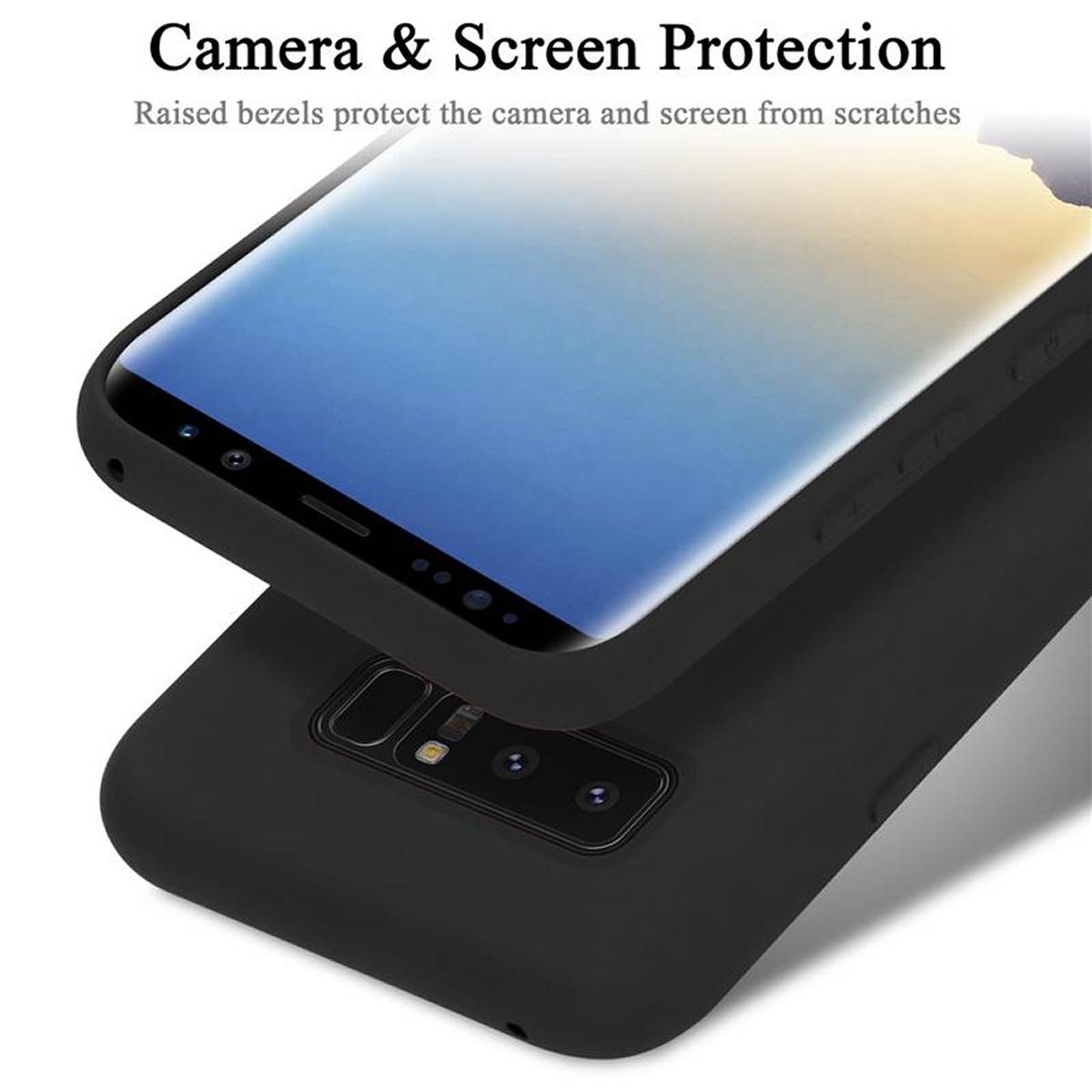 Cadorabo Schutzhülle für Samsung Galaxy NOTE 8 Hülle in Schwarz Handyhülle Case Cover TPU Etui