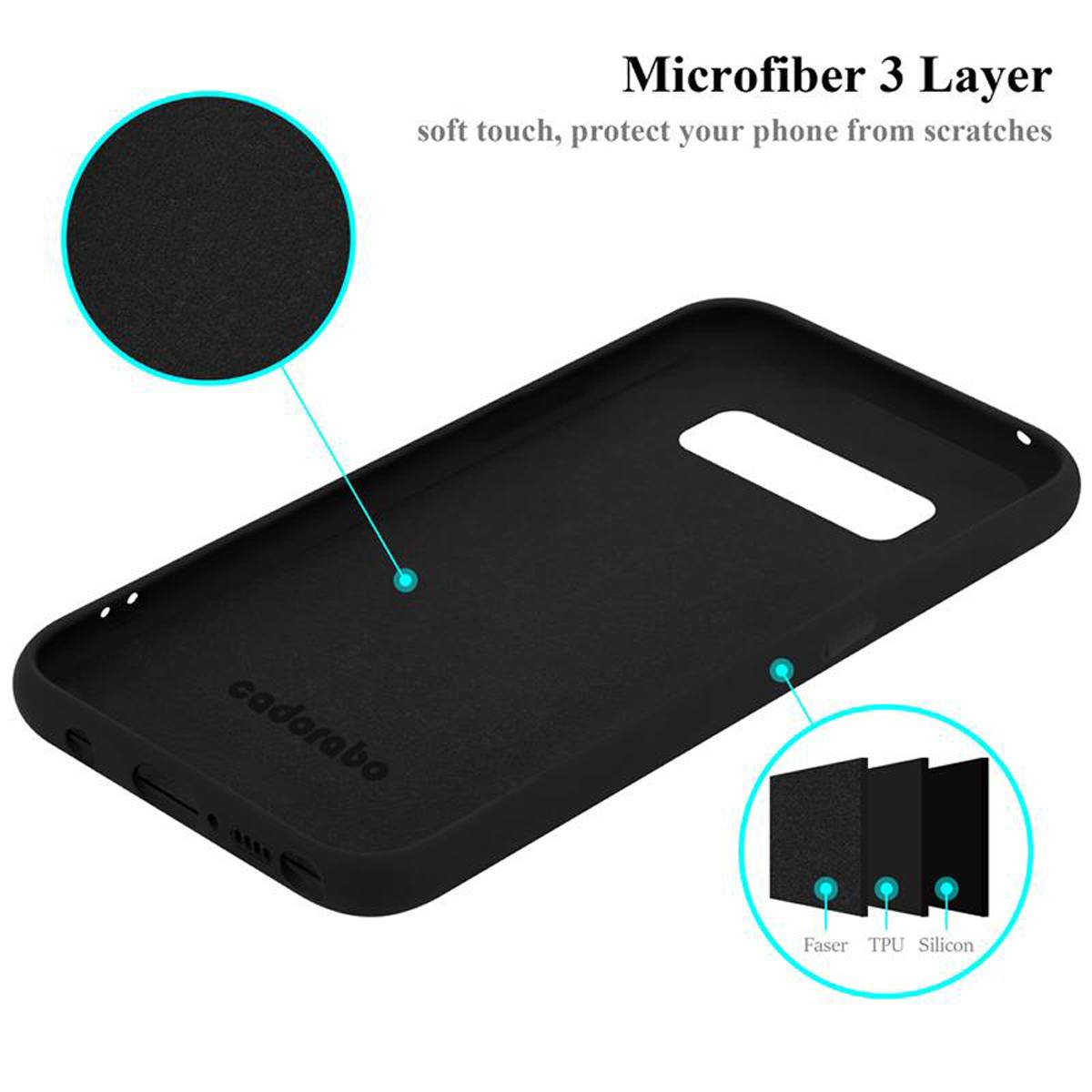 Cadorabo Schutzhülle für Samsung Galaxy NOTE 8 Hülle in Schwarz Handyhülle Case Cover TPU Etui