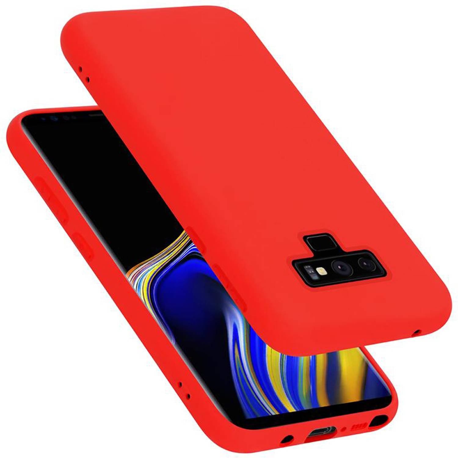 Cadorabo Schutzhülle für Samsung Galaxy NOTE 9 Hülle in Rot Handyhülle Case Cover TPU Etui