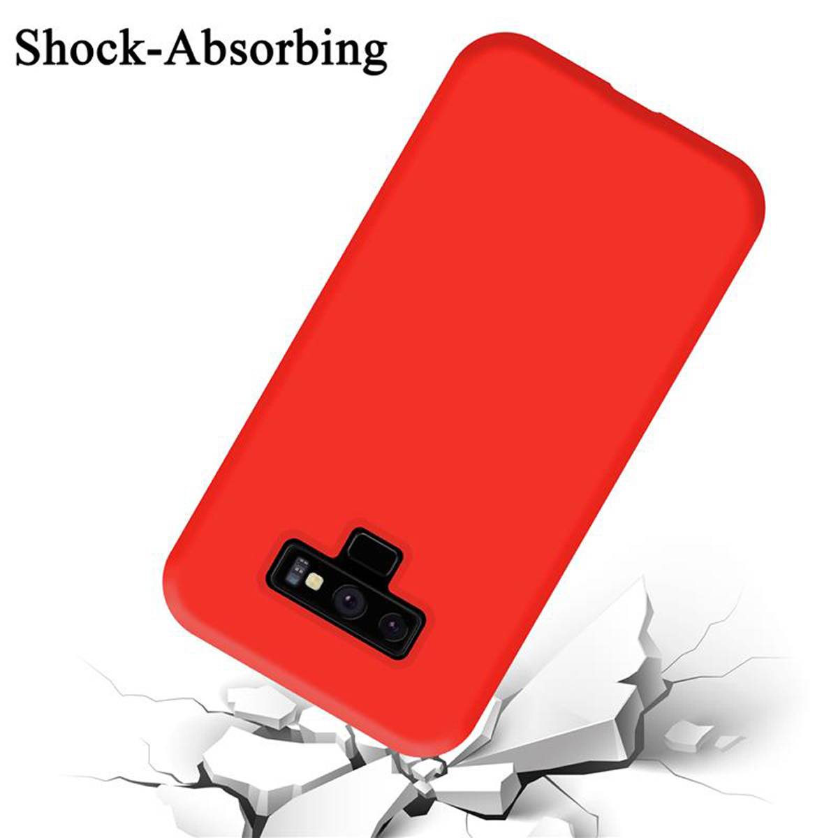 Cadorabo Schutzhülle für Samsung Galaxy NOTE 9 Hülle in Rot Handyhülle Case Cover TPU Etui