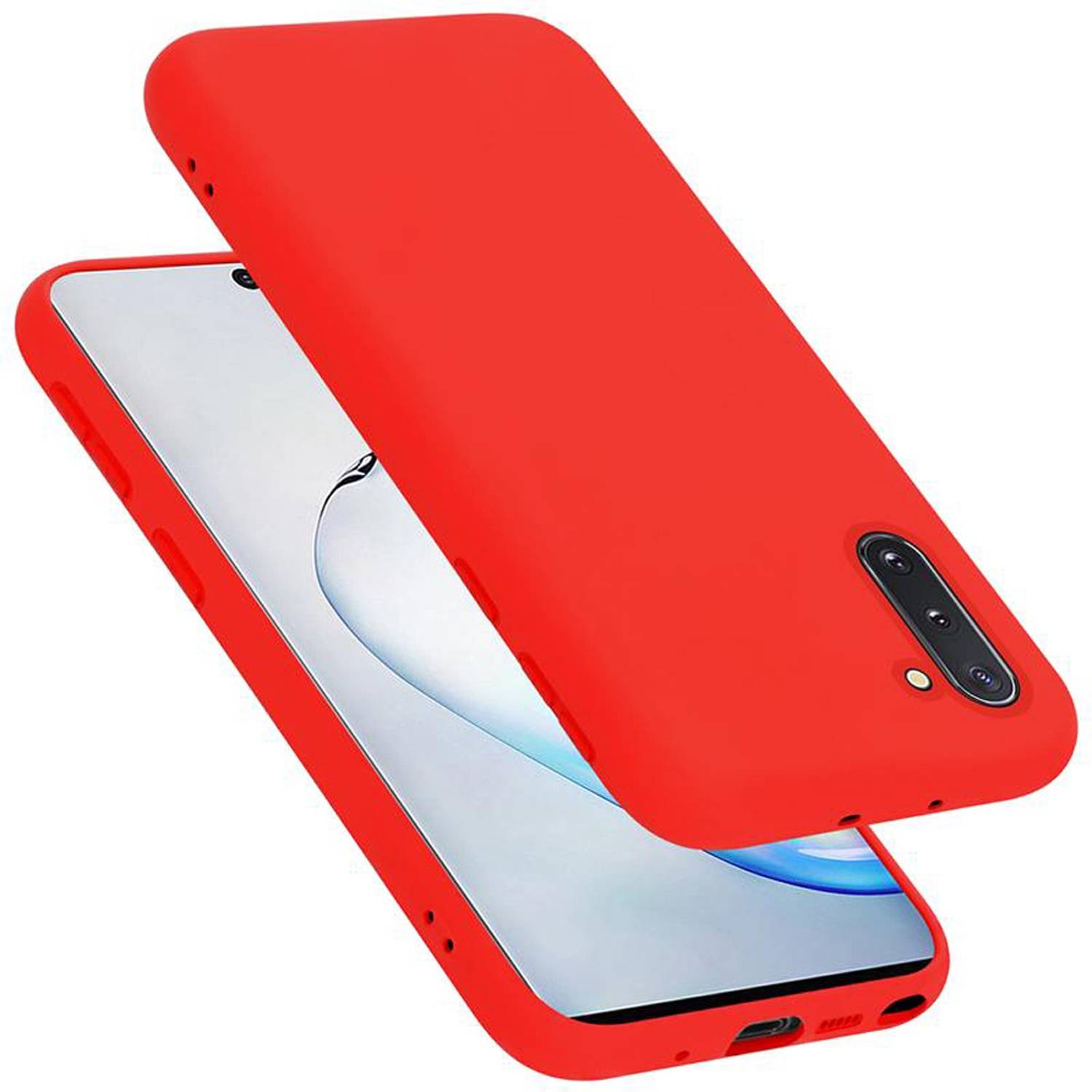 Cadorabo Schutzhülle für Samsung Galaxy NOTE 10 Hülle in Rot Handyhülle Case Cover TPU Etui