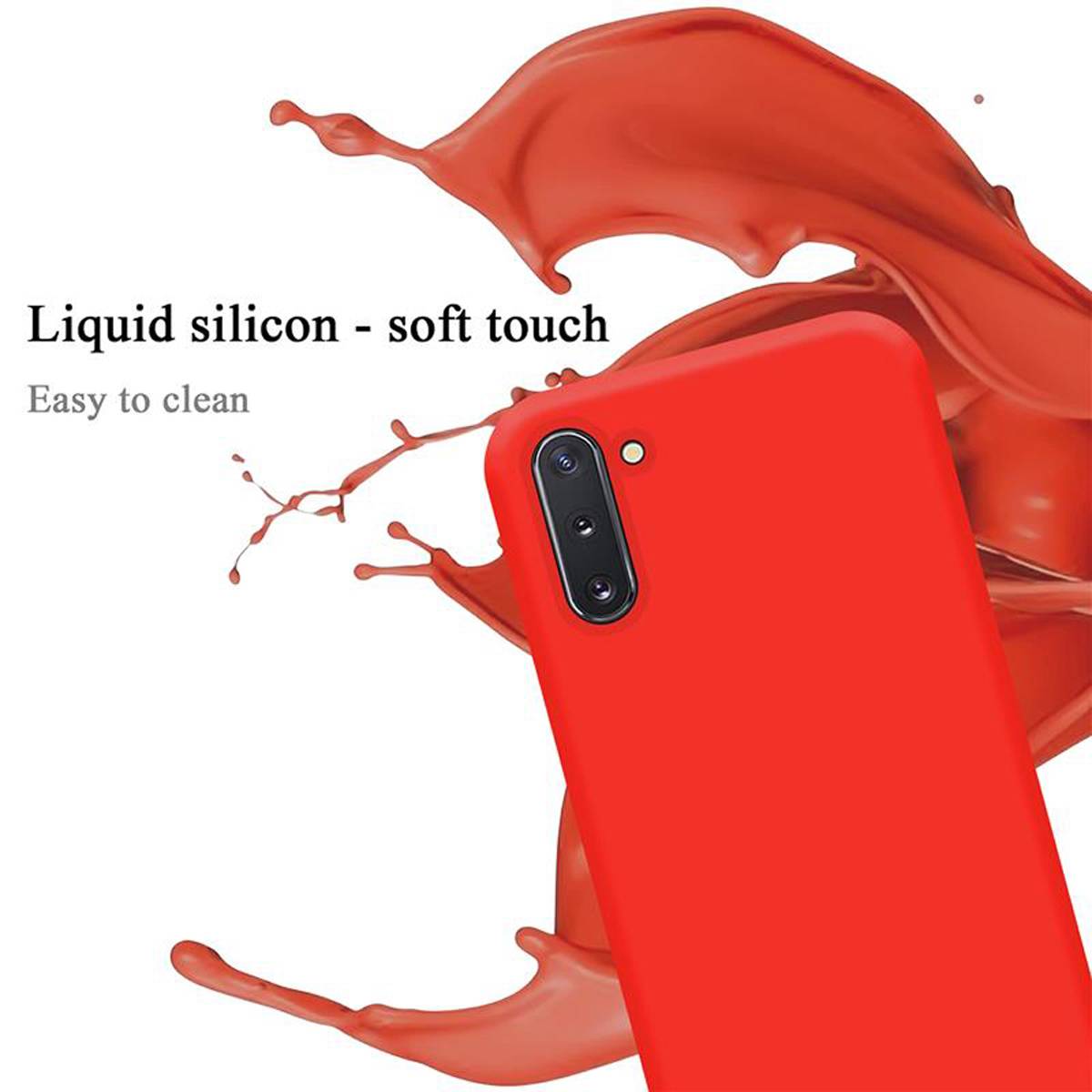 Cadorabo Schutzhülle für Samsung Galaxy NOTE 10 Hülle in Rot Handyhülle Case Cover TPU Etui