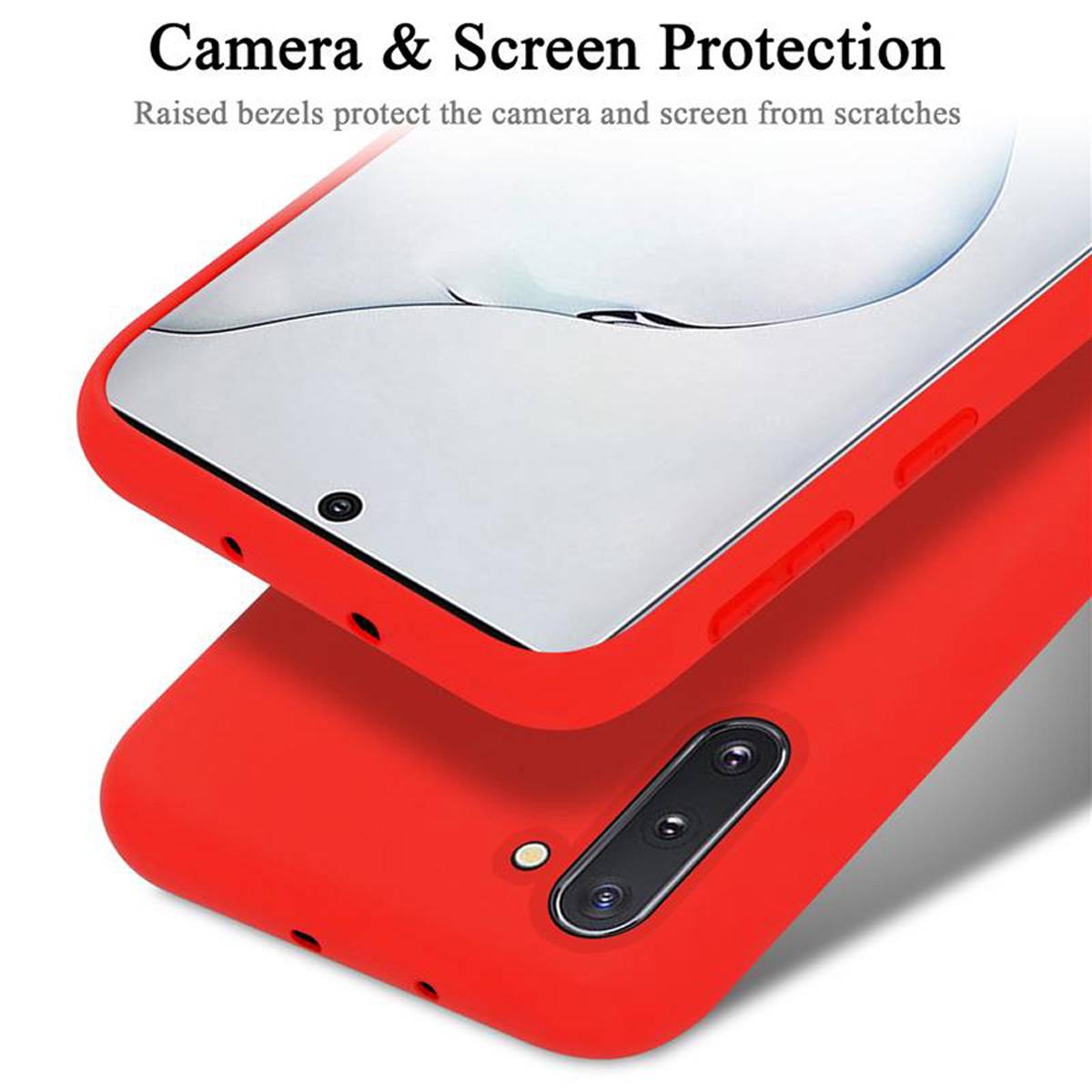 Cadorabo Schutzhülle für Samsung Galaxy NOTE 10 Hülle in Rot Handyhülle Case Cover TPU Etui