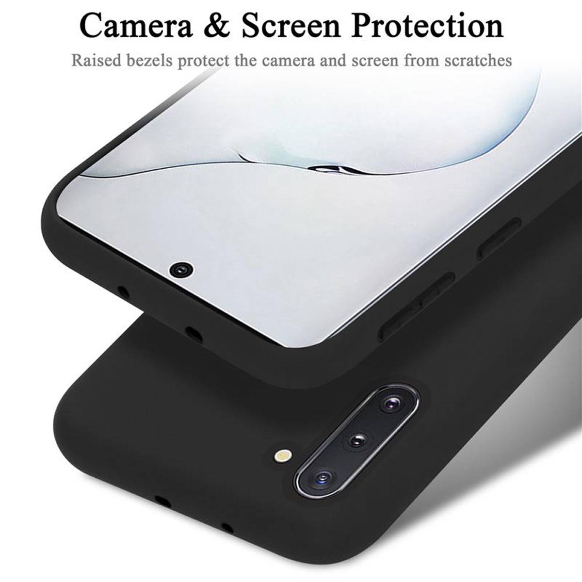 Cadorabo Schutzhülle für Samsung Galaxy NOTE 10 Hülle in Schwarz Handyhülle Case Cover TPU Etui