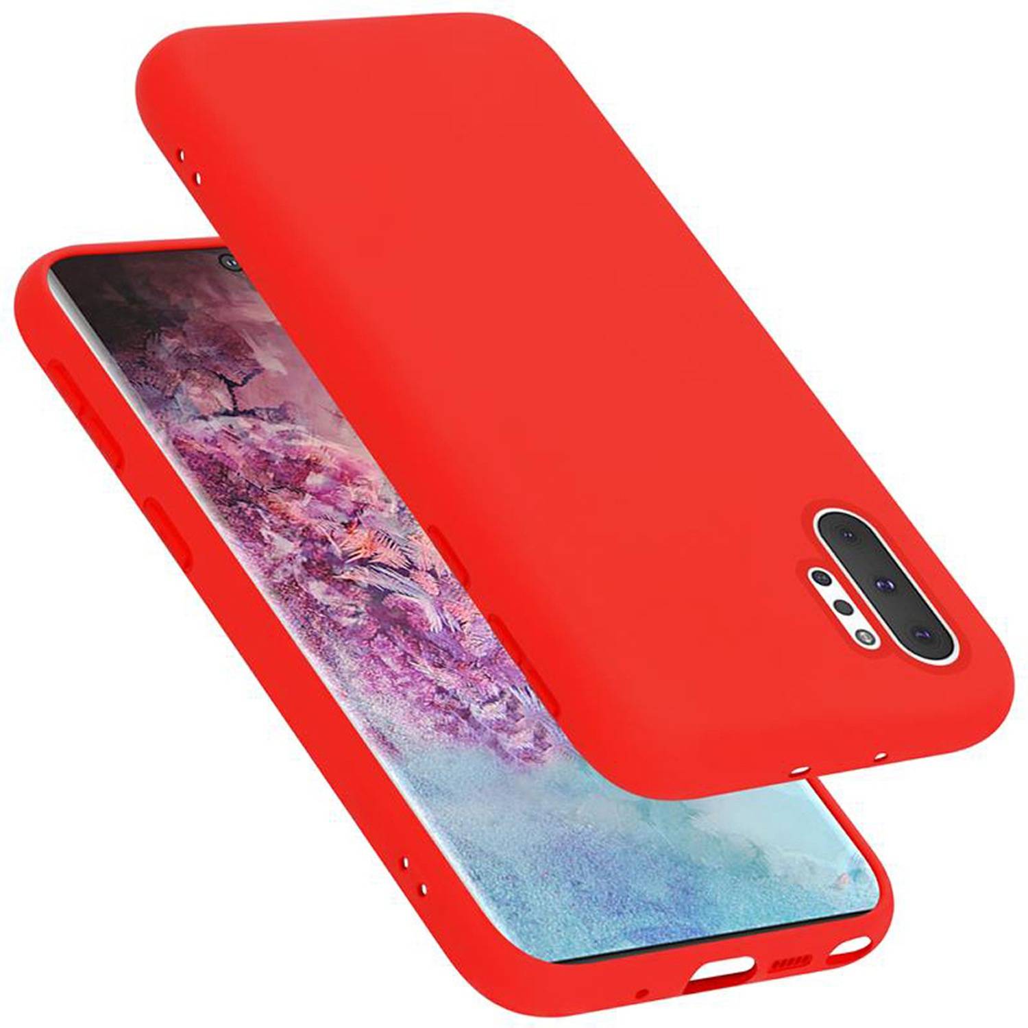 Cadorabo Schutzhülle für Samsung Galaxy NOTE 10 PLUS Hülle in Rot Handyhülle Case Cover TPU Etui