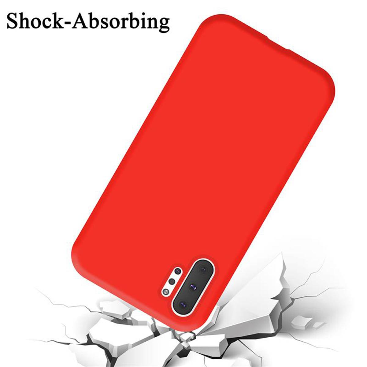 Cadorabo Schutzhülle für Samsung Galaxy NOTE 10 PLUS Hülle in Rot Handyhülle Case Cover TPU Etui