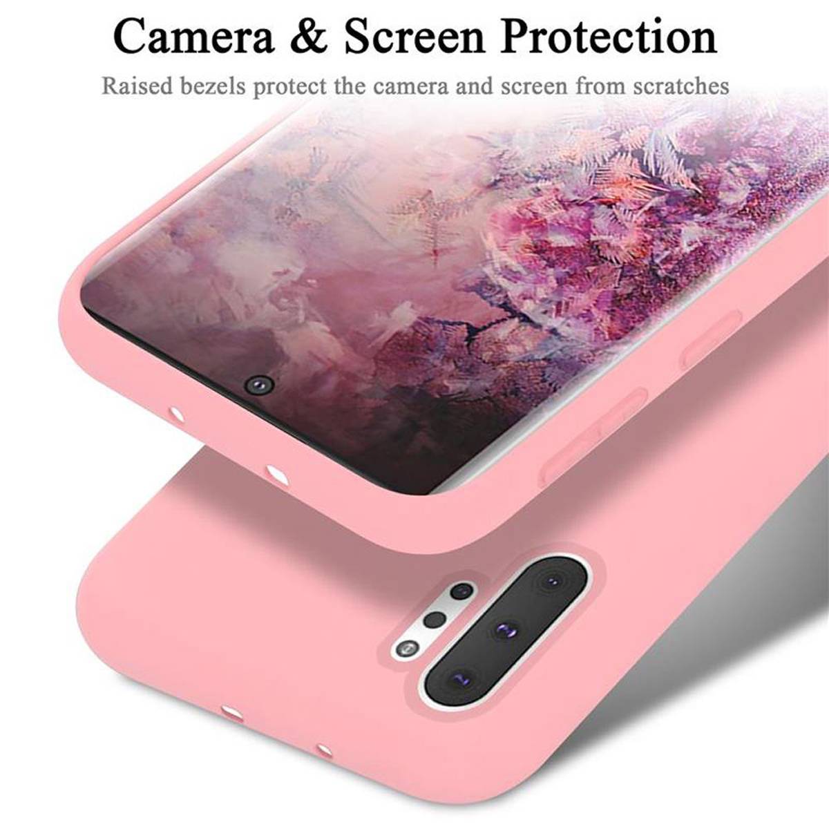 Cadorabo Schutzhülle für Samsung Galaxy NOTE 10 PLUS Hülle in Rosa Handyhülle Case Cover TPU Etui