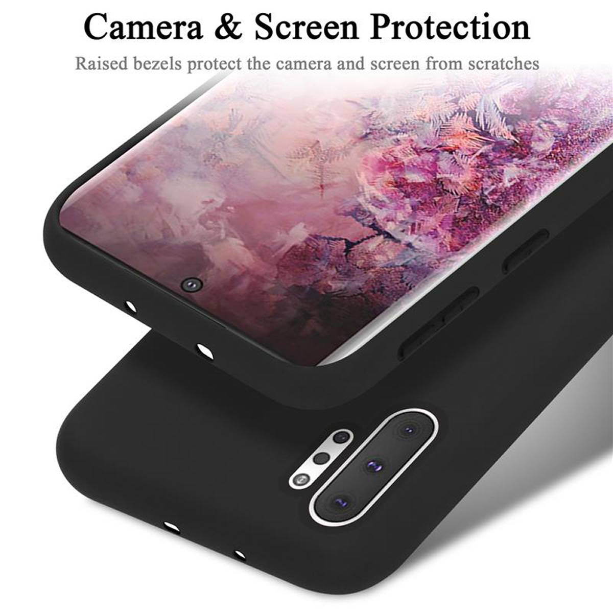 Cadorabo Schutzhülle für Samsung Galaxy NOTE 10 PLUS Hülle in Schwarz Handyhülle Case Cover TPU Etui
