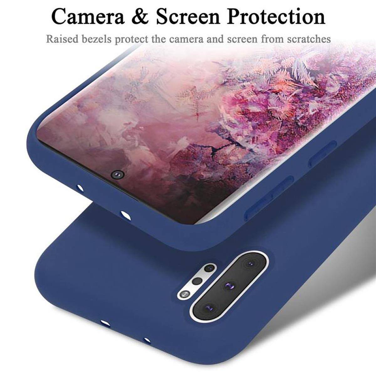 Cadorabo Schutzhülle für Samsung Galaxy NOTE 10 PLUS Hülle in Blau Handyhülle Case Cover TPU Etui