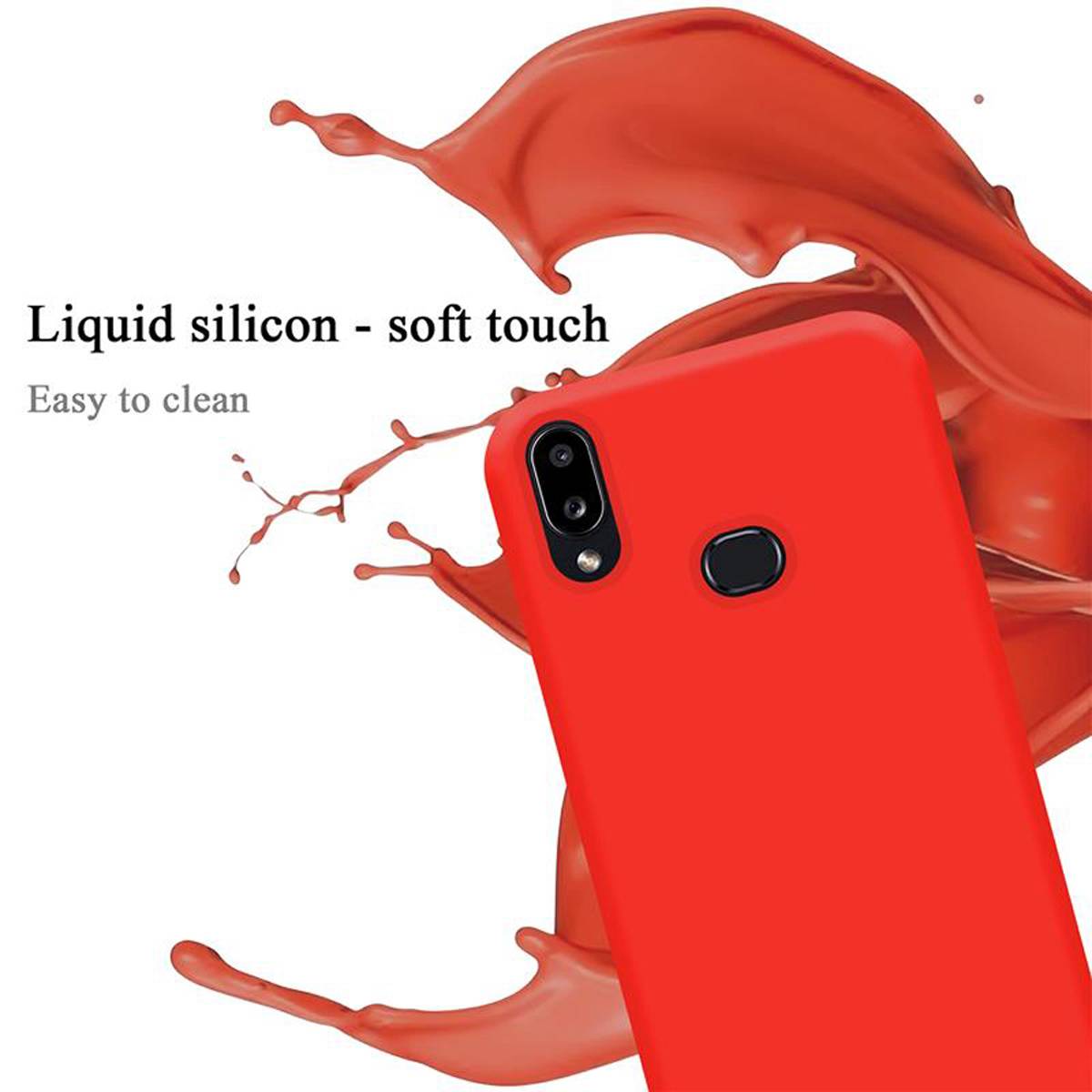 Cadorabo Schutzhülle für Samsung Galaxy A10s / M01s Hülle in Rot Handyhülle Case Cover TPU Etui