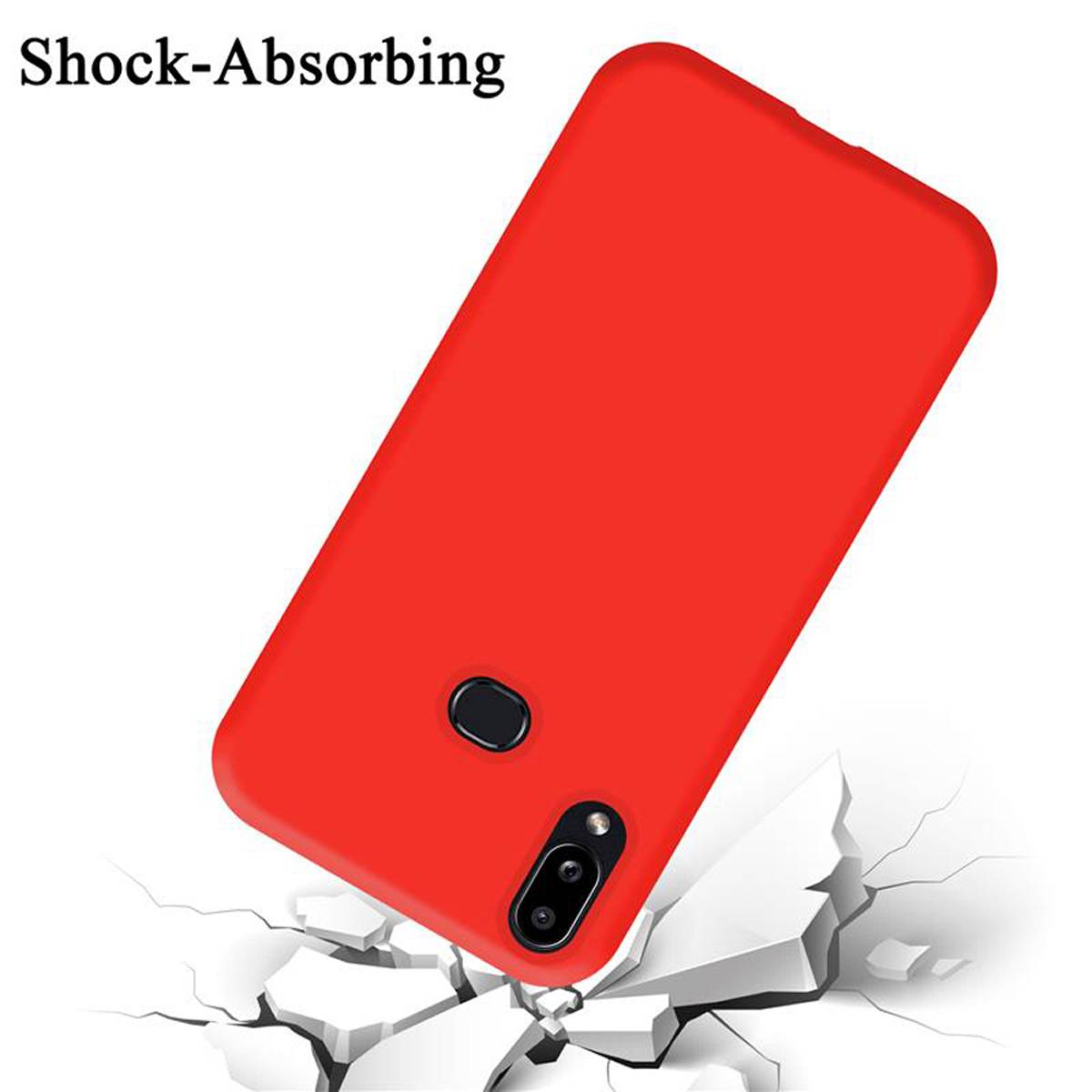 Cadorabo Schutzhülle für Samsung Galaxy A10s / M01s Hülle in Rot Handyhülle Case Cover TPU Etui