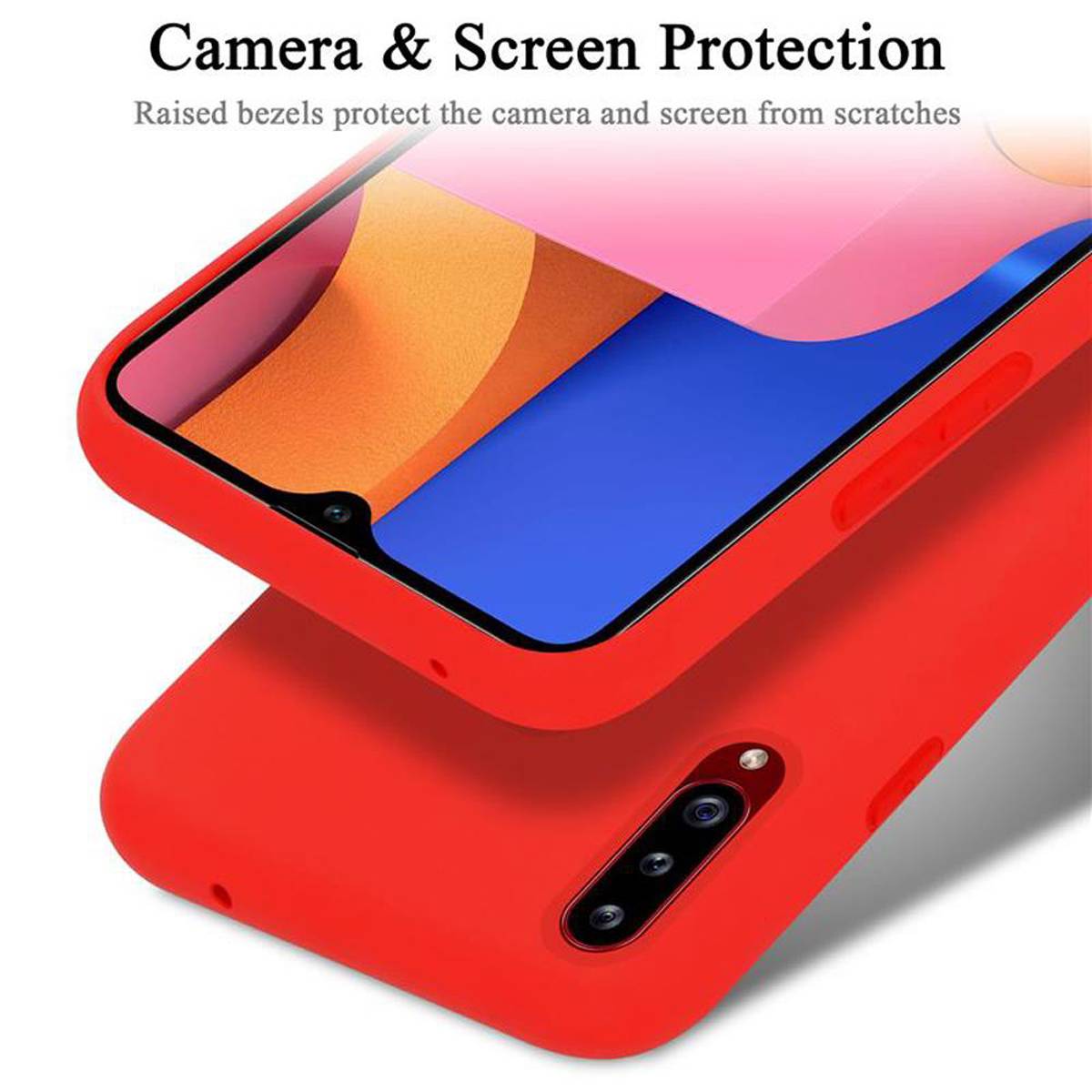 Cadorabo Schutzhülle für Samsung Galaxy A20s Hülle in Rot Handyhülle Case Cover TPU Etui