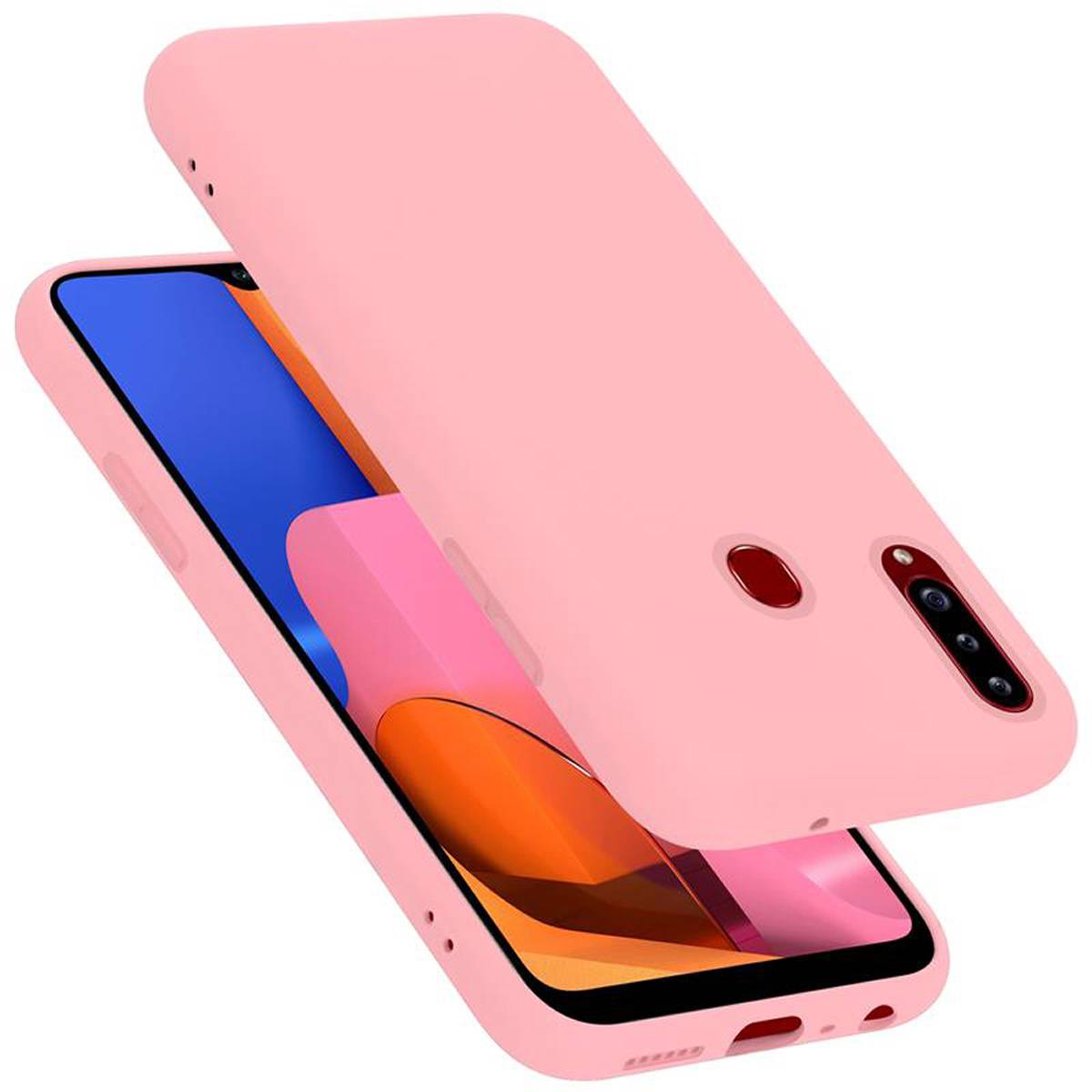 Cadorabo Schutzhülle für Samsung Galaxy A20s Hülle in Rosa Handyhülle Case Cover TPU Etui