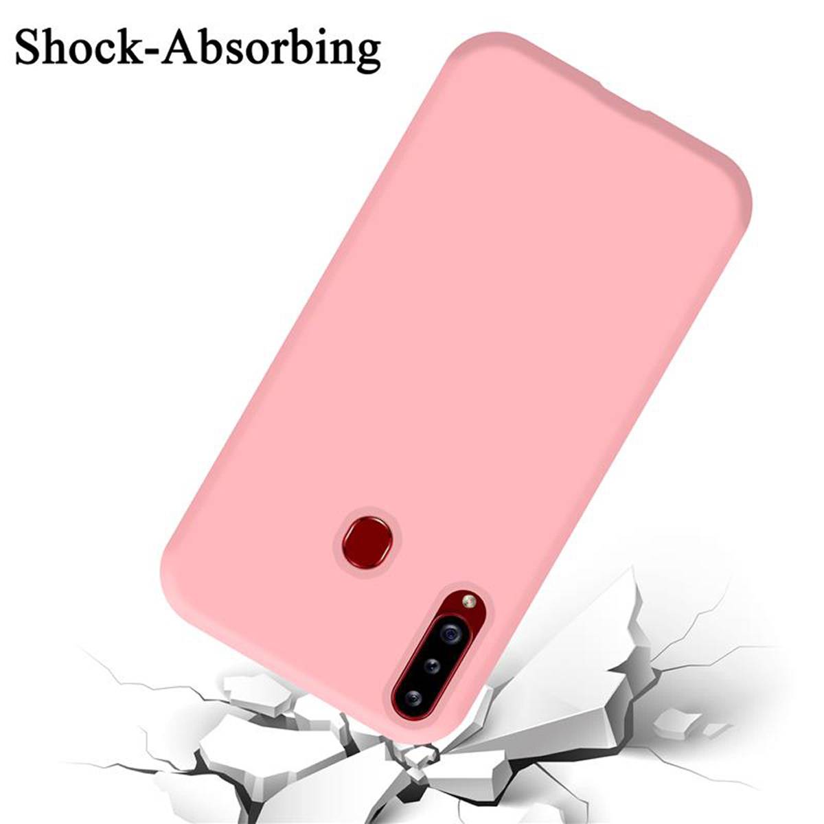 Cadorabo Schutzhülle für Samsung Galaxy A20s Hülle in Rosa Handyhülle Case Cover TPU Etui