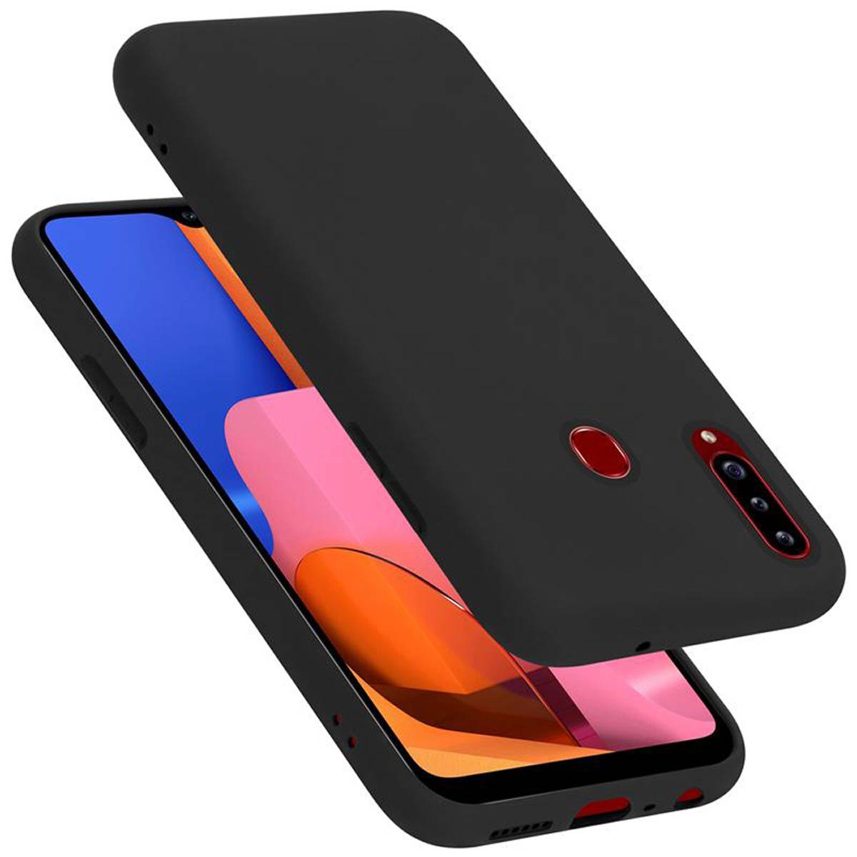 Cadorabo Schutzhülle für Samsung Galaxy A20s Hülle in Schwarz Handyhülle Case Cover TPU Etui
