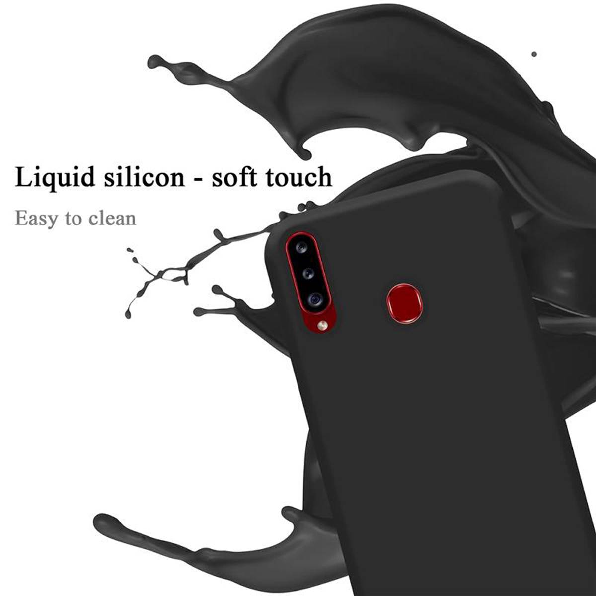 Cadorabo Schutzhülle für Samsung Galaxy A20s Hülle in Schwarz Handyhülle Case Cover TPU Etui