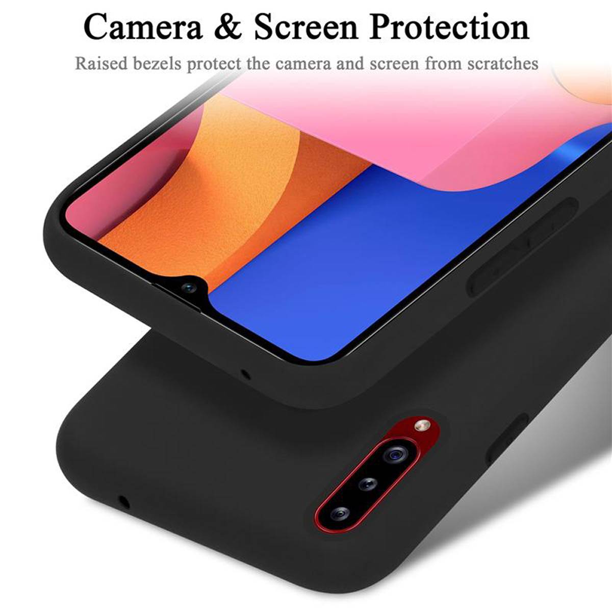 Cadorabo Schutzhülle für Samsung Galaxy A20s Hülle in Schwarz Handyhülle Case Cover TPU Etui