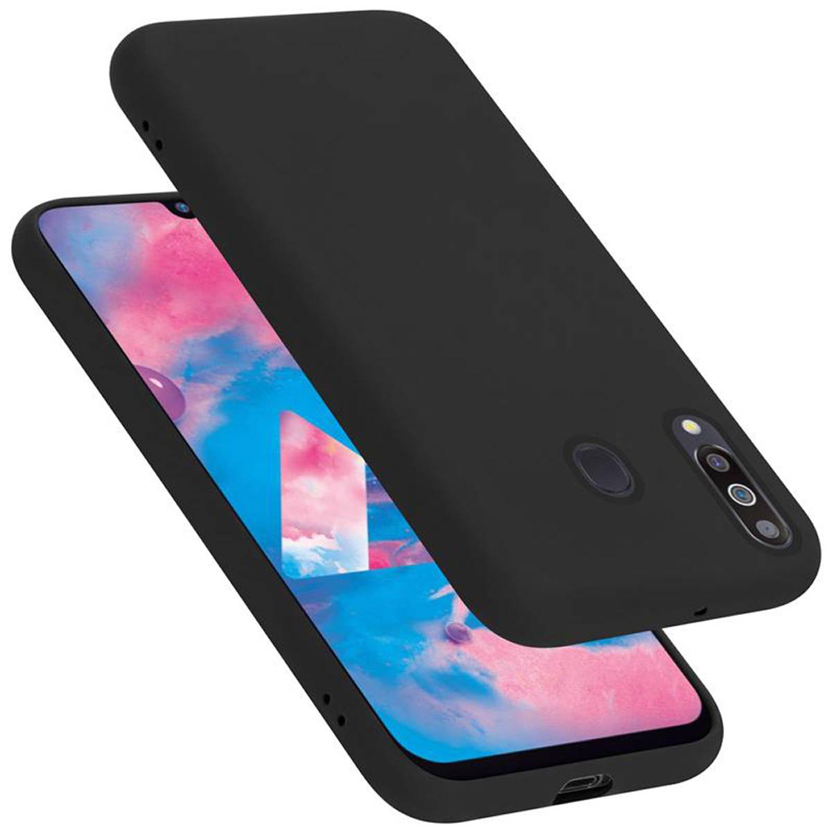 Cadorabo Schutzhülle für Samsung Galaxy M30 / A40s Hülle in Schwarz Handyhülle Case Cover TPU Etui