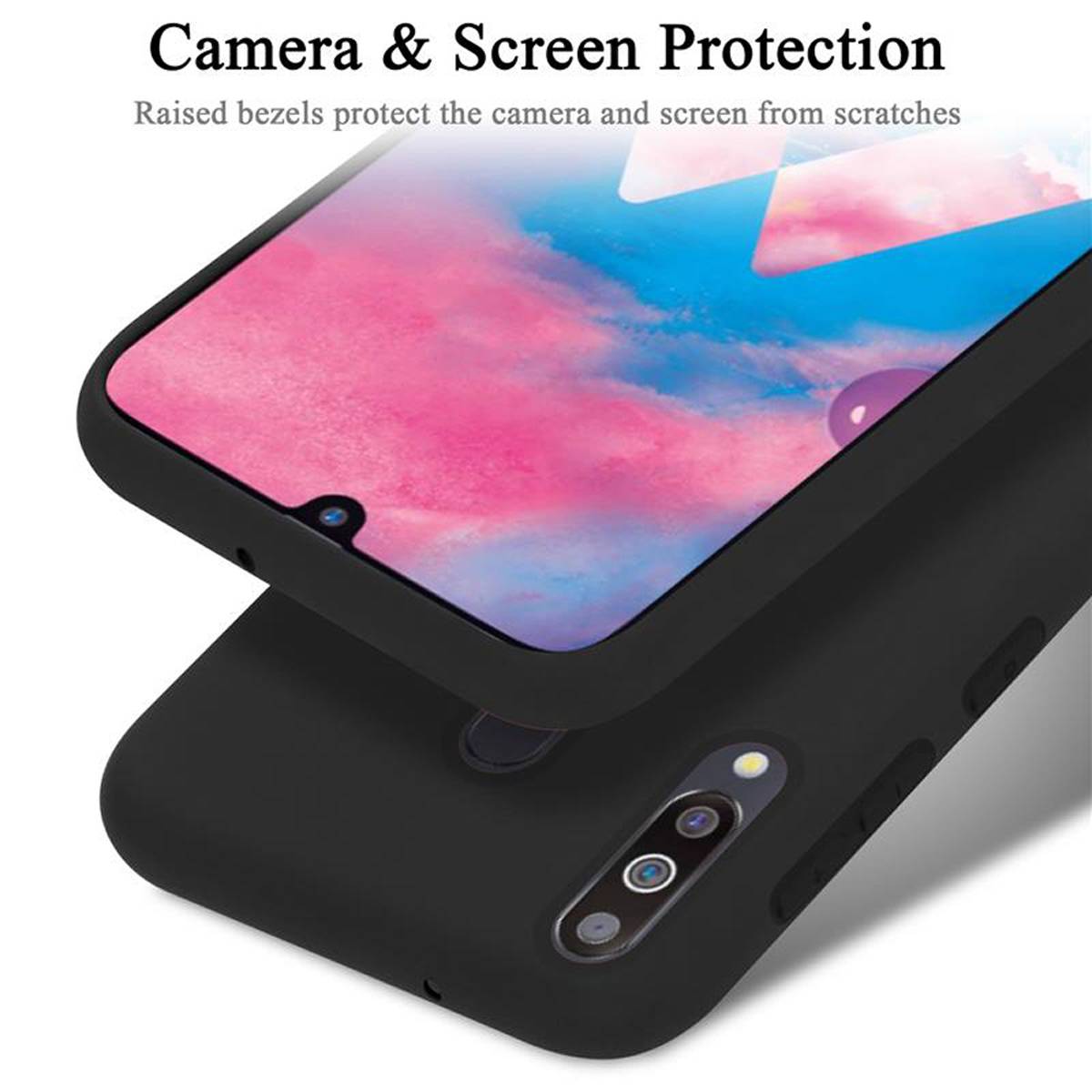 Cadorabo Schutzhülle für Samsung Galaxy M30 / A40s Hülle in Schwarz Handyhülle Case Cover TPU Etui