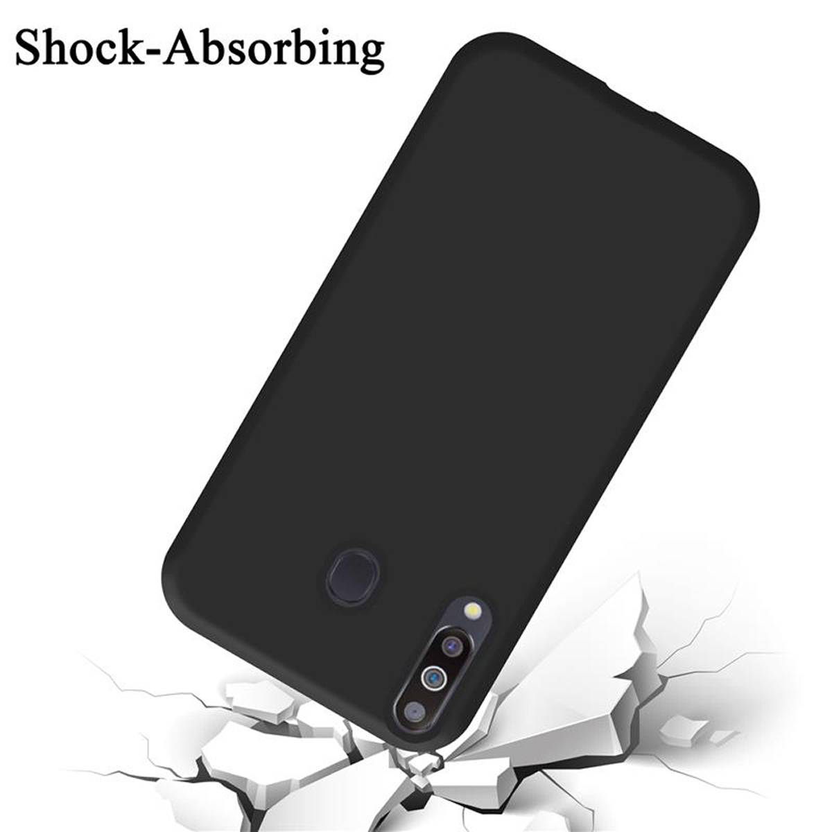 Cadorabo Schutzhülle für Samsung Galaxy M30 / A40s Hülle in Schwarz Handyhülle Case Cover TPU Etui