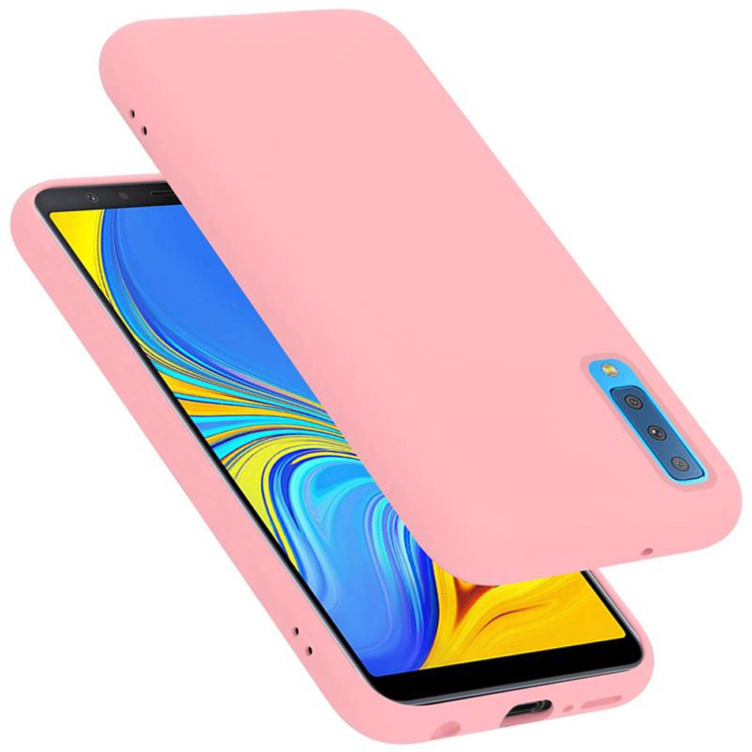 Cadorabo Schutzhülle für Samsung Galaxy A7 2018 Hülle in Rosa Handyhülle Case Cover TPU Etui