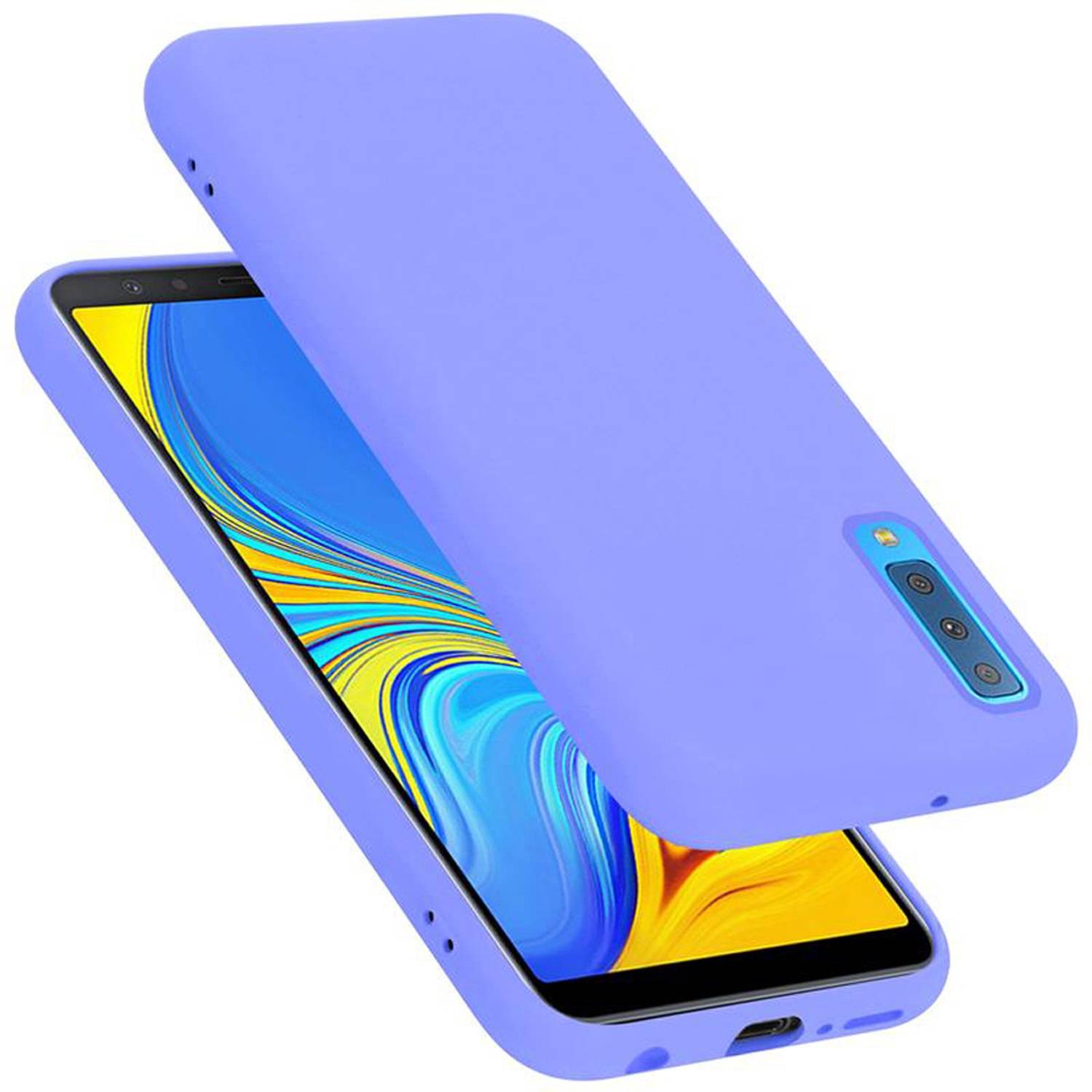 Cadorabo Schutzhülle für Samsung Galaxy A7 2018 Hülle in Lila Handyhülle Case Cover TPU Etui