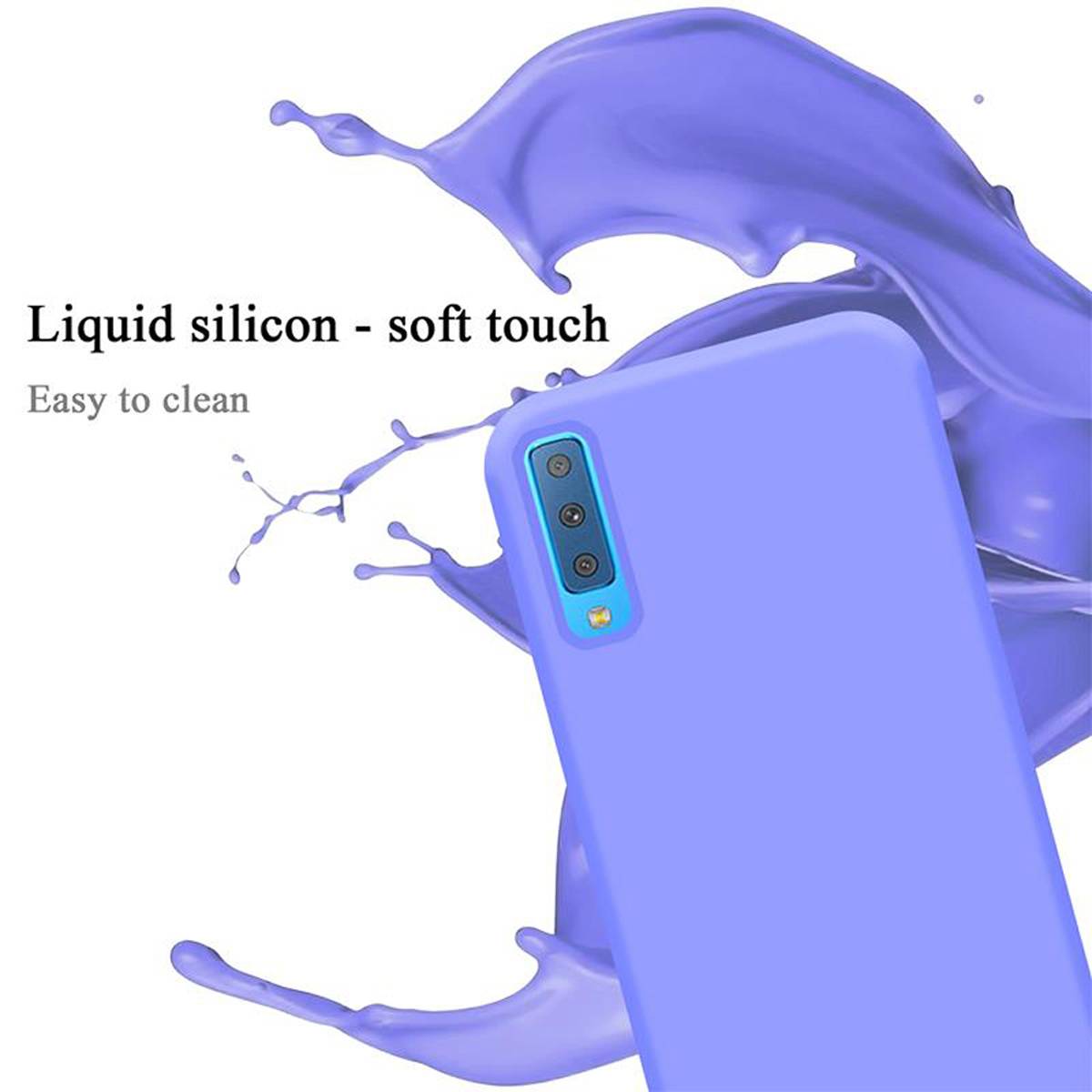 Cadorabo Schutzhülle für Samsung Galaxy A7 2018 Hülle in Lila Handyhülle Case Cover TPU Etui