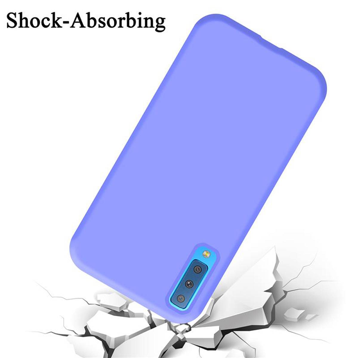 Cadorabo Schutzhülle für Samsung Galaxy A7 2018 Hülle in Lila Handyhülle Case Cover TPU Etui