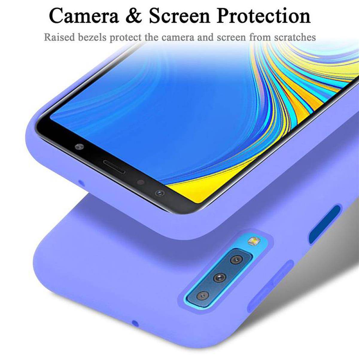 Cadorabo Schutzhülle für Samsung Galaxy A7 2018 Hülle in Lila Handyhülle Case Cover TPU Etui