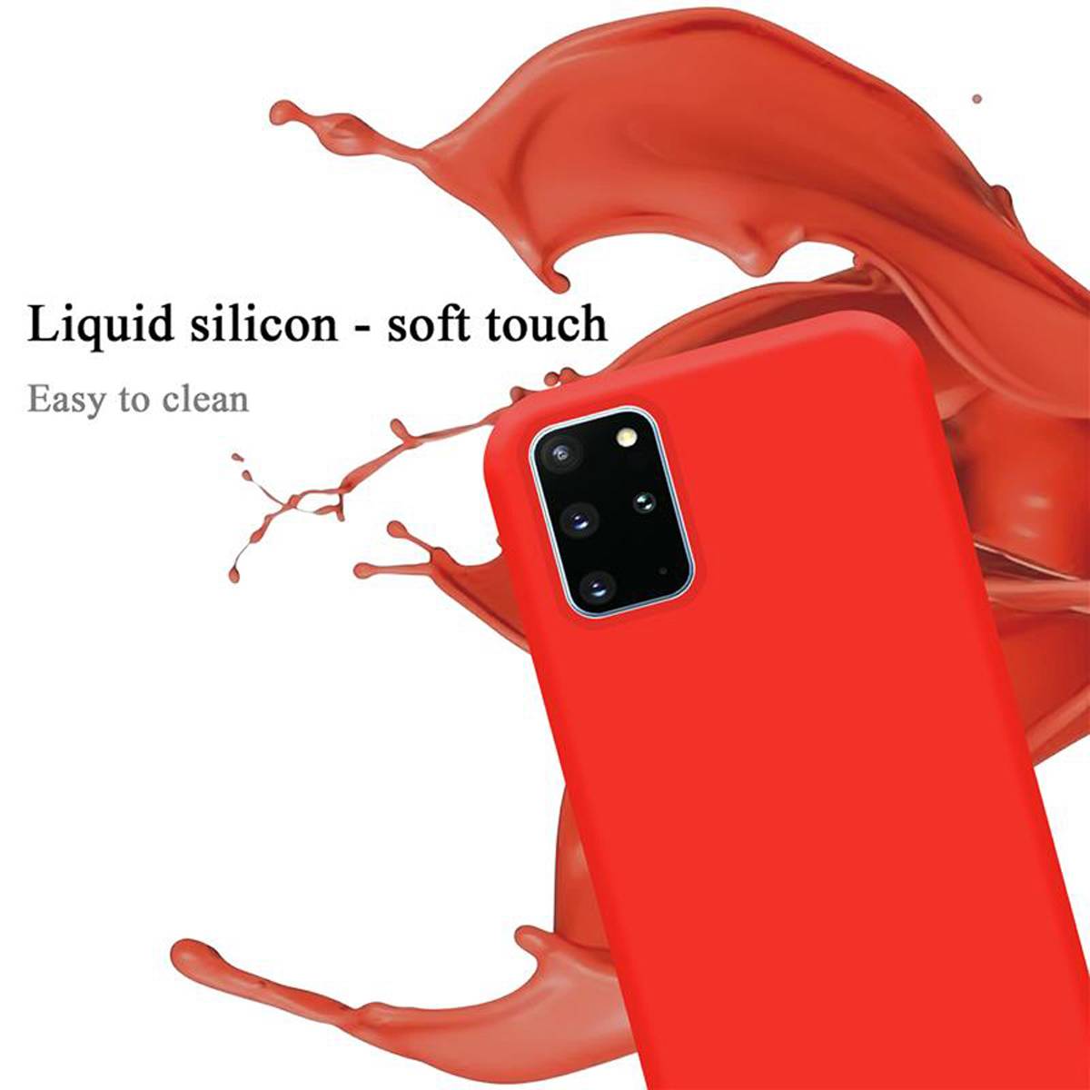 Cadorabo Schutzhülle für Samsung Galaxy S20 PLUS Hülle in Rot Handyhülle Case Cover TPU Etui