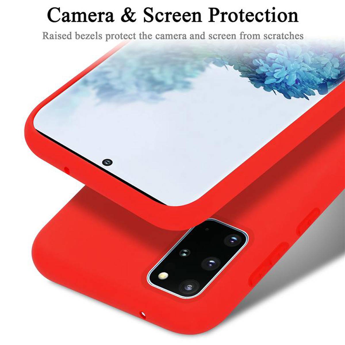 Cadorabo Schutzhülle für Samsung Galaxy S20 PLUS Hülle in Rot Handyhülle Case Cover TPU Etui