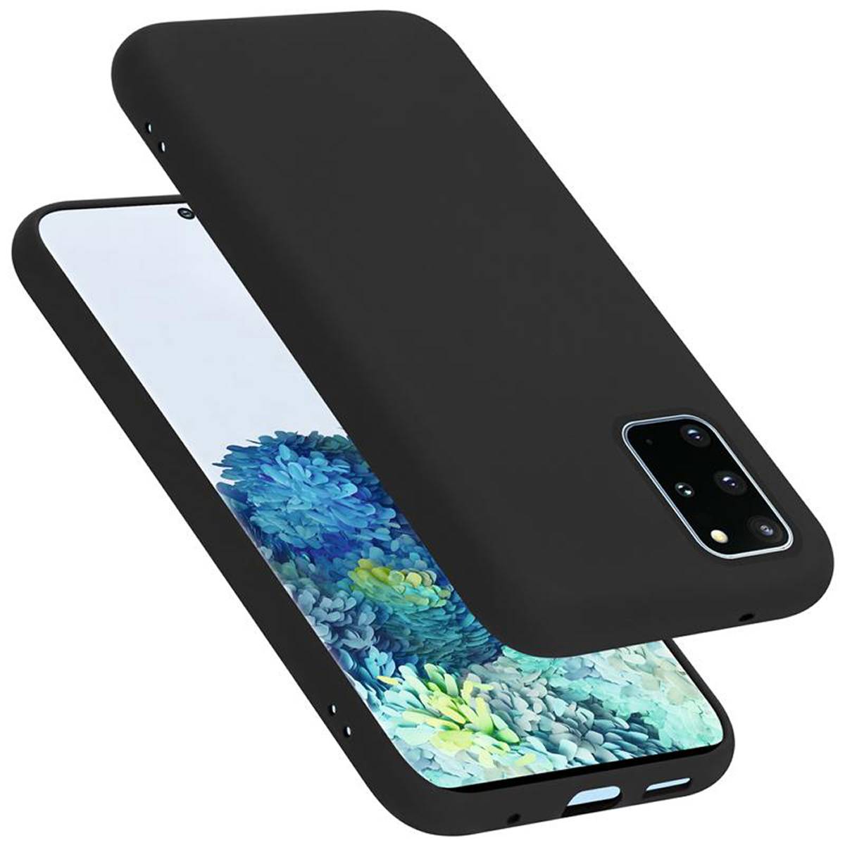 Cadorabo Schutzhülle für Samsung Galaxy S20 PLUS Hülle in Schwarz Handyhülle Case Cover TPU Etui