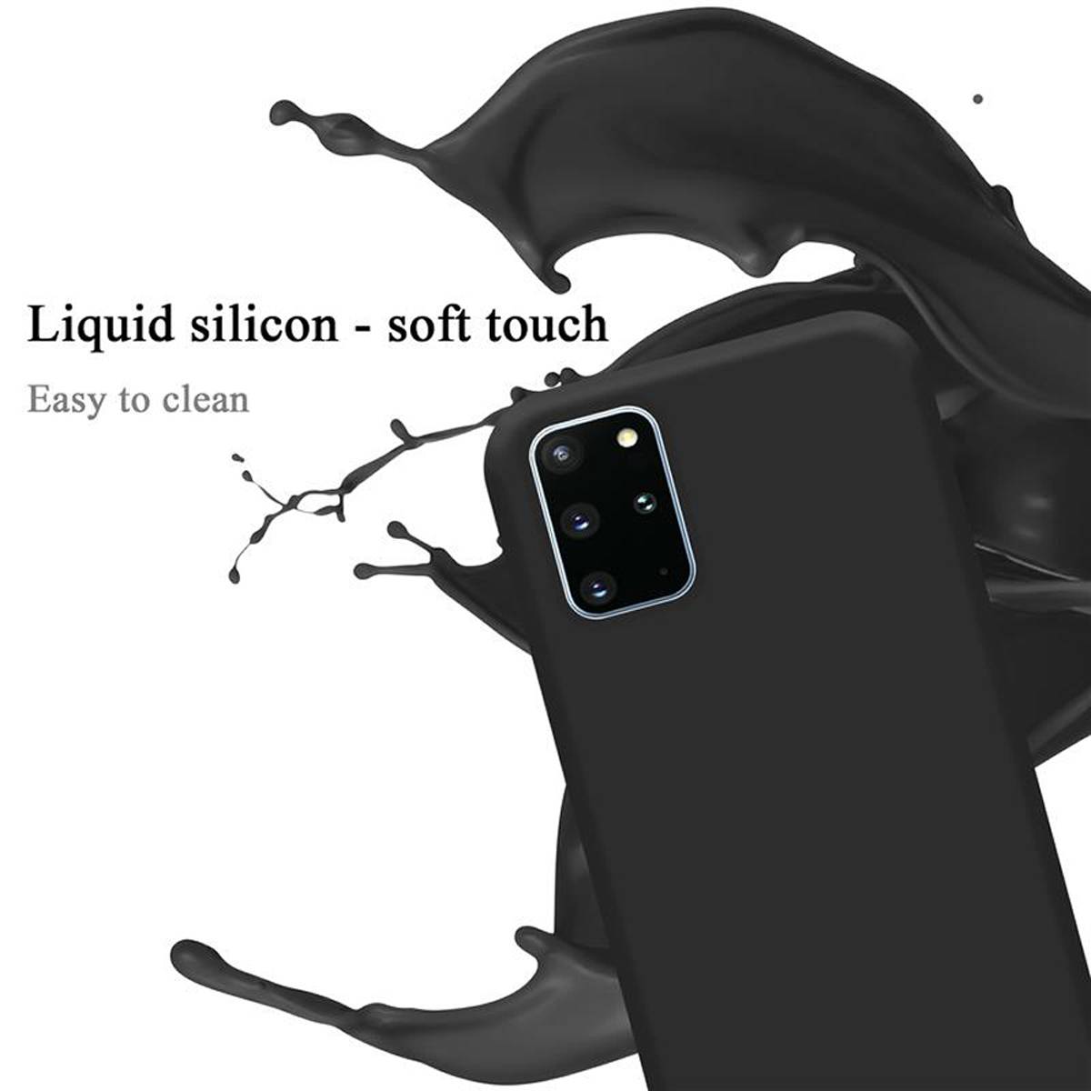 Cadorabo Schutzhülle für Samsung Galaxy S20 PLUS Hülle in Schwarz Handyhülle Case Cover TPU Etui