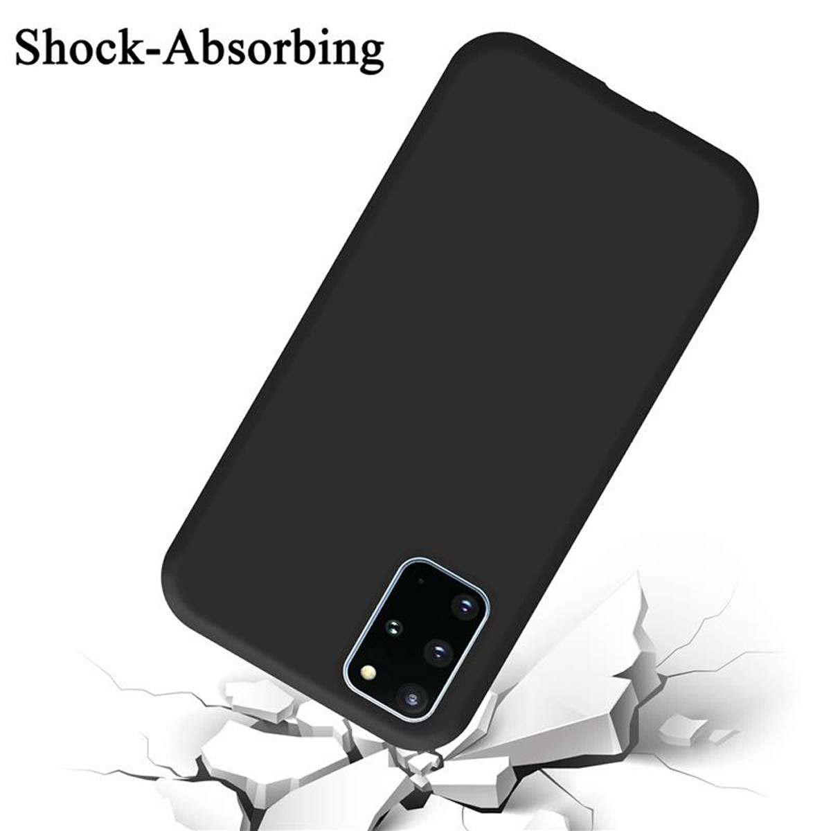 Cadorabo Schutzhülle für Samsung Galaxy S20 PLUS Hülle in Schwarz Handyhülle Case Cover TPU Etui