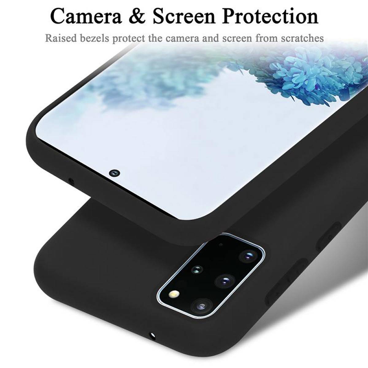 Cadorabo Schutzhülle für Samsung Galaxy S20 PLUS Hülle in Schwarz Handyhülle Case Cover TPU Etui