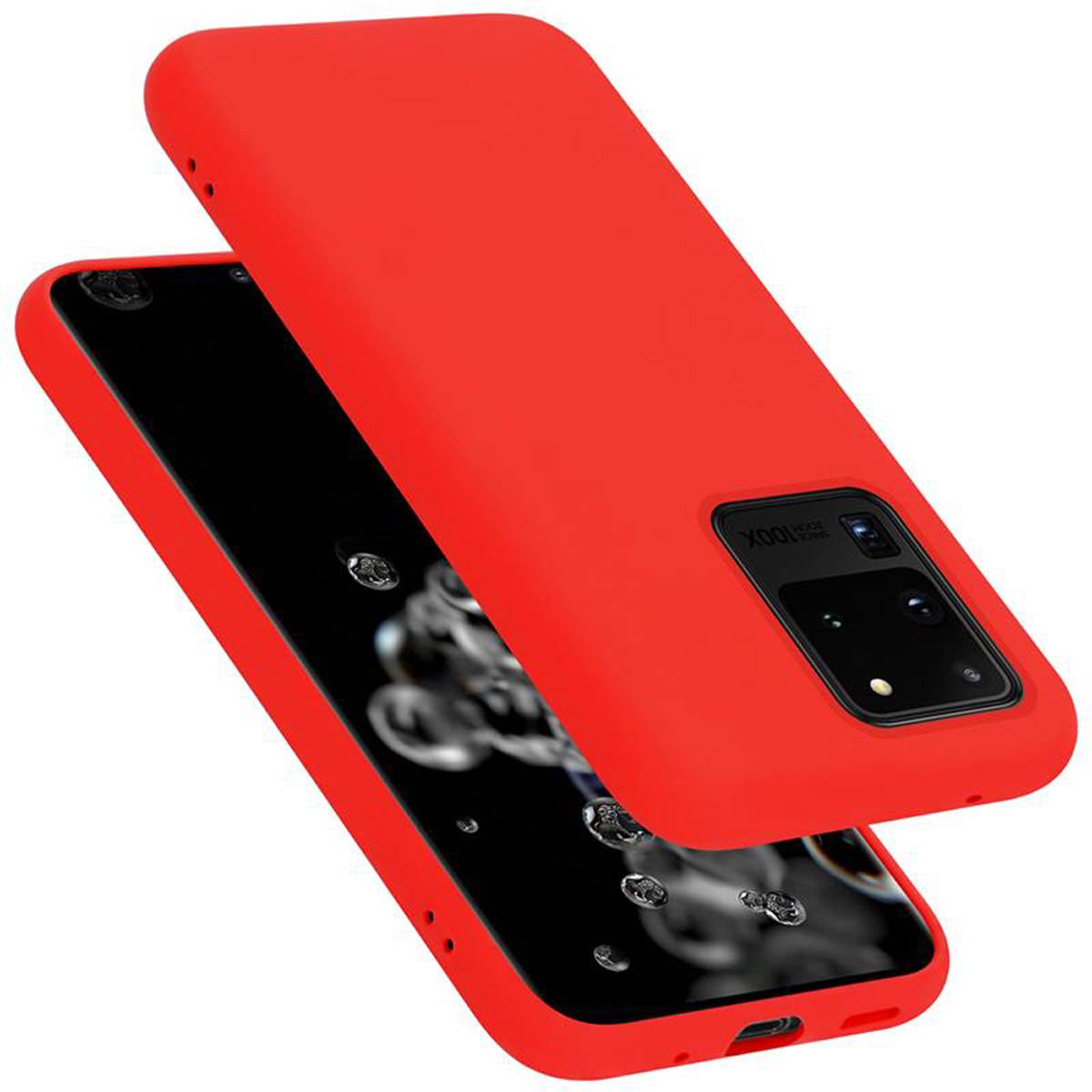 Cadorabo Schutzhülle für Samsung Galaxy S20 ULTRA Hülle in Rot Handyhülle Case Cover TPU Etui