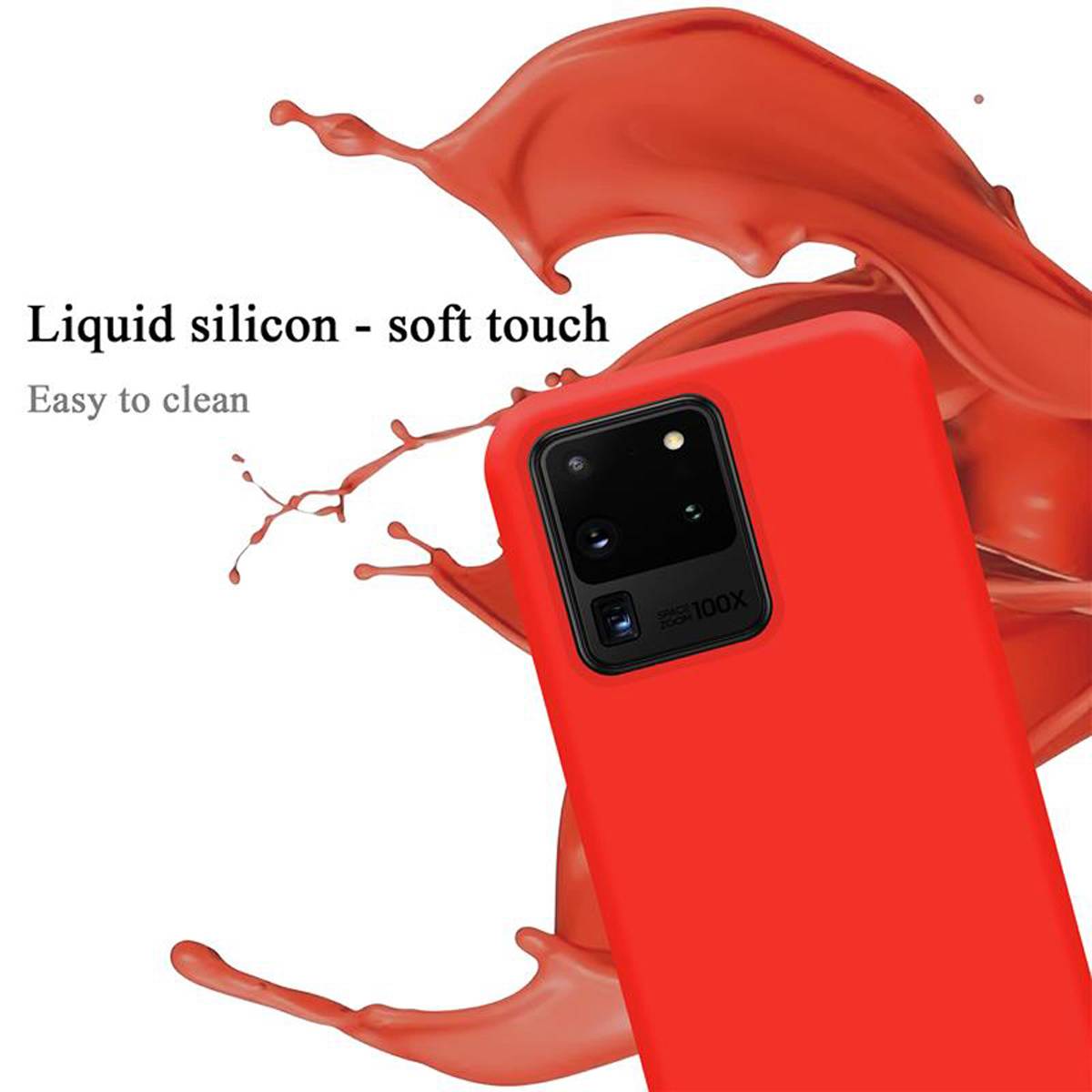 Cadorabo Schutzhülle für Samsung Galaxy S20 ULTRA Hülle in Rot Handyhülle Case Cover TPU Etui