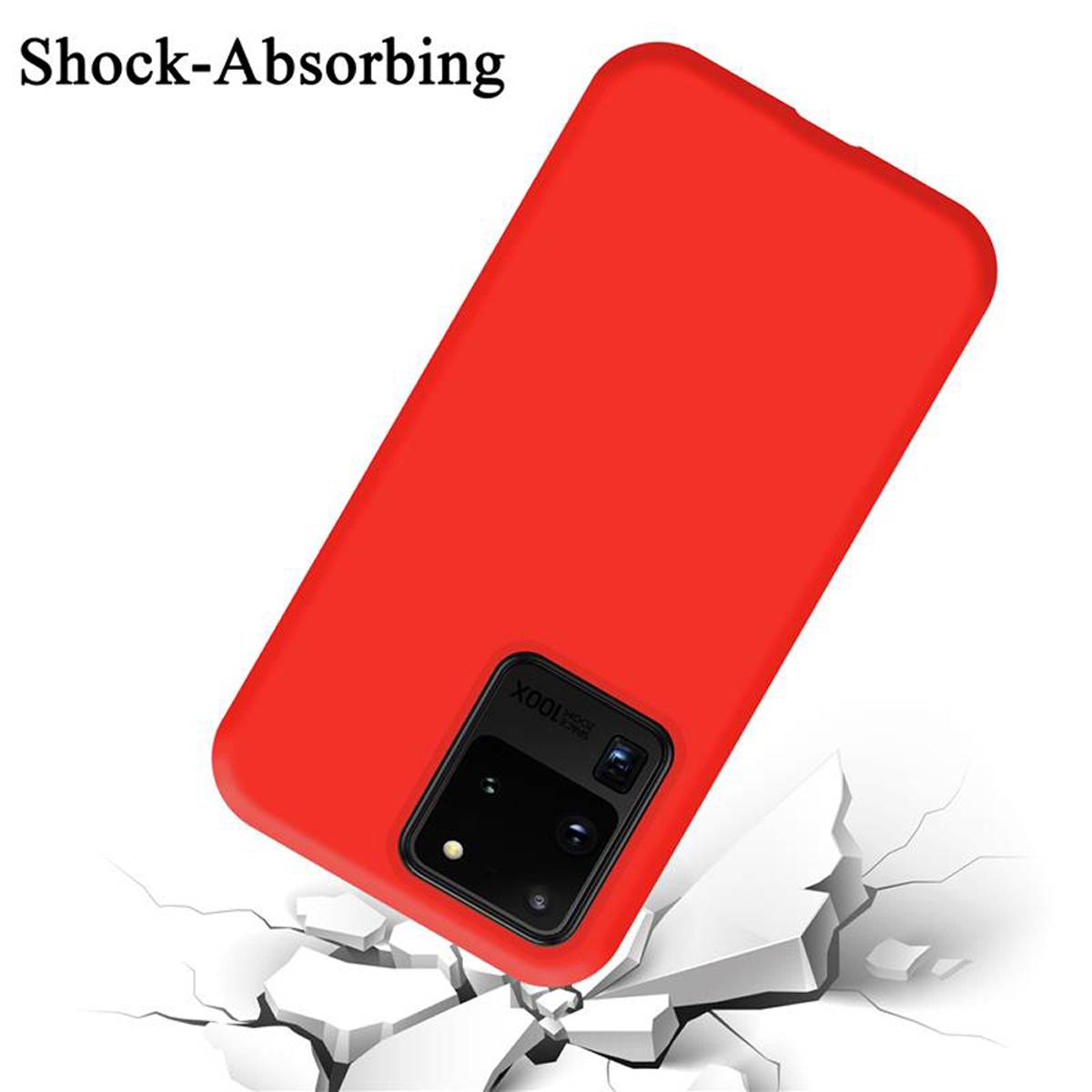 Cadorabo Schutzhülle für Samsung Galaxy S20 ULTRA Hülle in Rot Handyhülle Case Cover TPU Etui