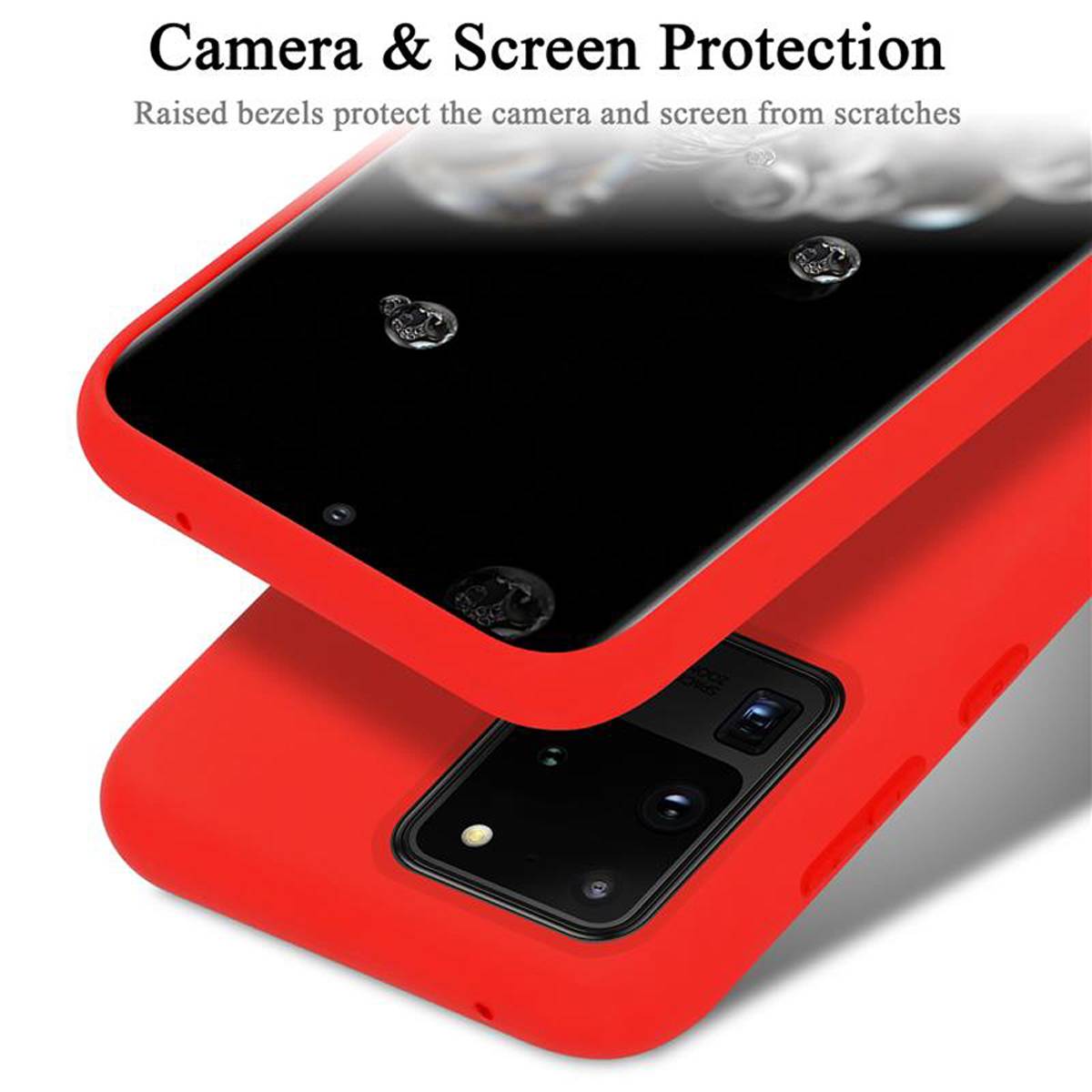 Cadorabo Schutzhülle für Samsung Galaxy S20 ULTRA Hülle in Rot Handyhülle Case Cover TPU Etui