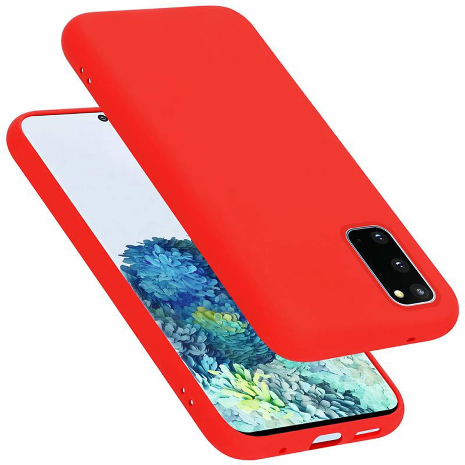 Cadorabo Schutzhülle für Samsung Galaxy S20 Hülle in Rot Handyhülle Case Cover TPU Etui