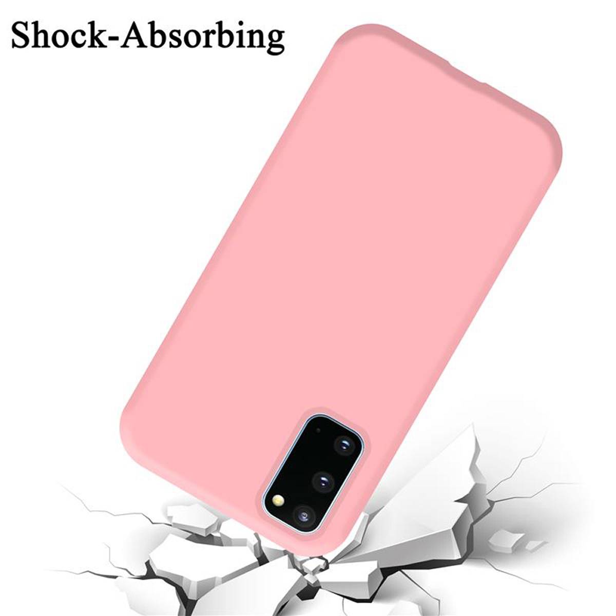 Cadorabo Schutzhülle für Samsung Galaxy S20 Hülle in Rosa Handyhülle Case Cover TPU Etui
