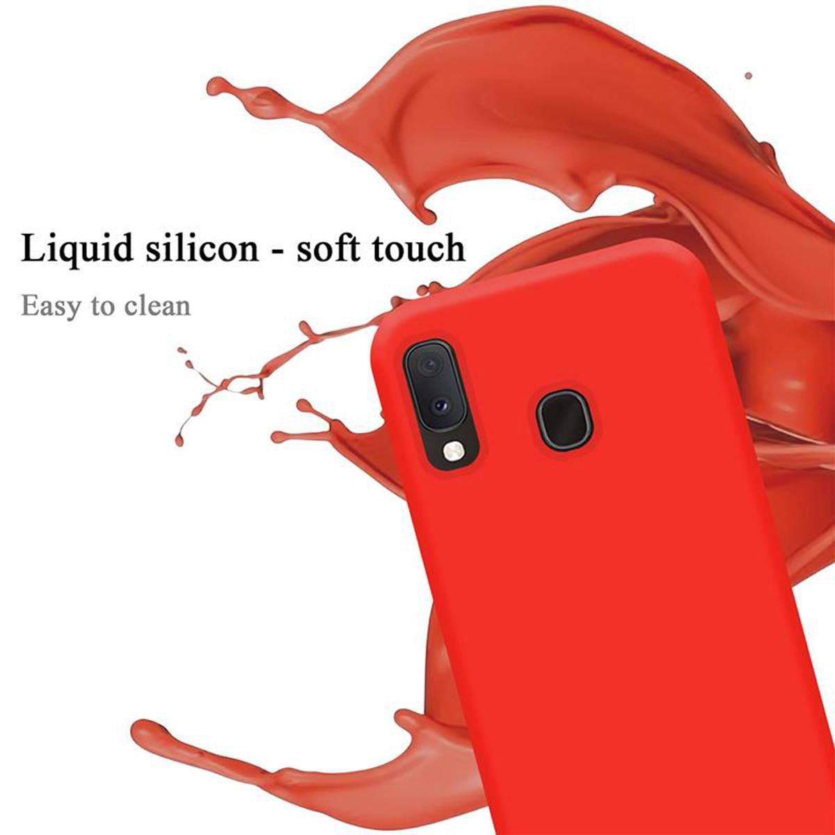 Cadorabo Schutzhülle für Samsung Galaxy A10e / A20e Hülle in Rot Handyhülle Case Cover TPU Etui