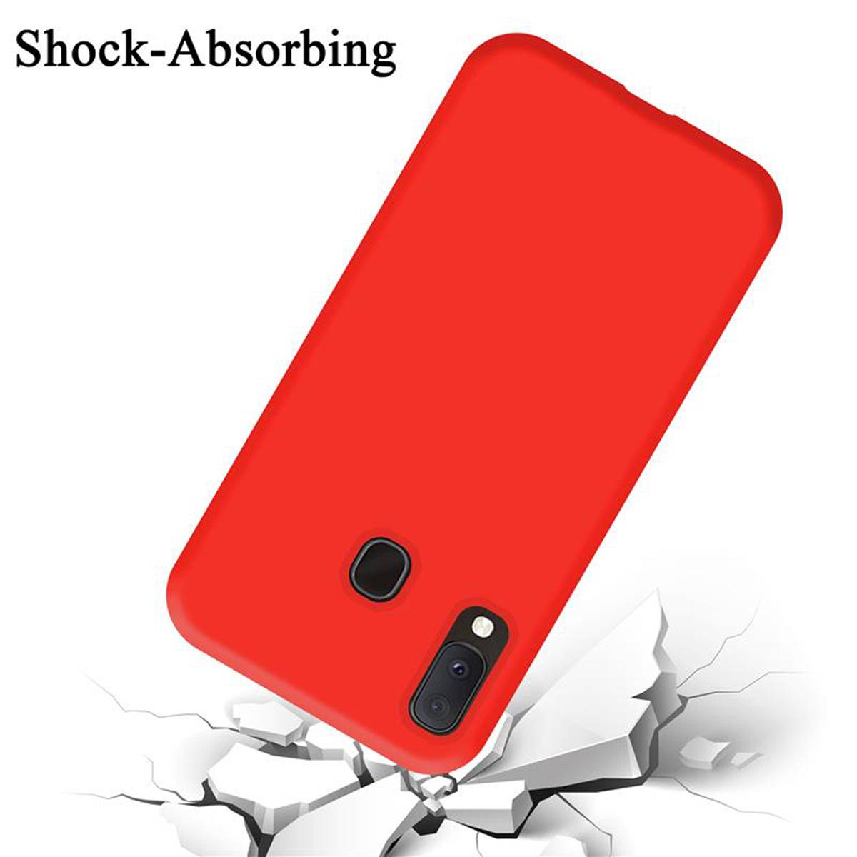 Cadorabo Schutzhülle für Samsung Galaxy A10e / A20e Hülle in Rot Handyhülle Case Cover TPU Etui