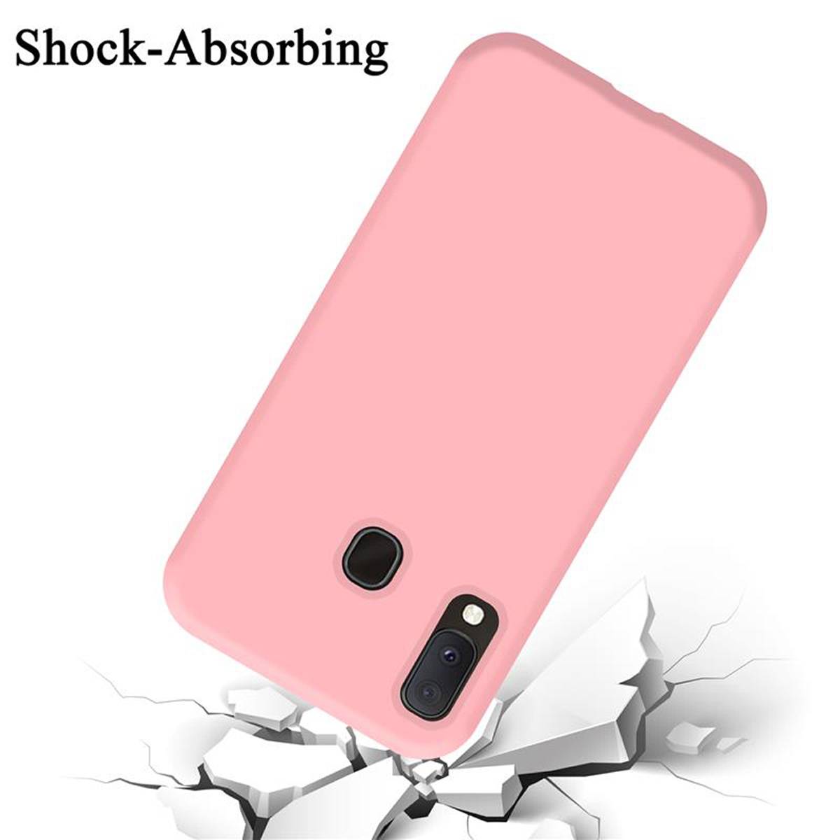 Cadorabo Schutzhülle für Samsung Galaxy A10e / A20e Hülle in Rosa Handyhülle Case Cover TPU Etui